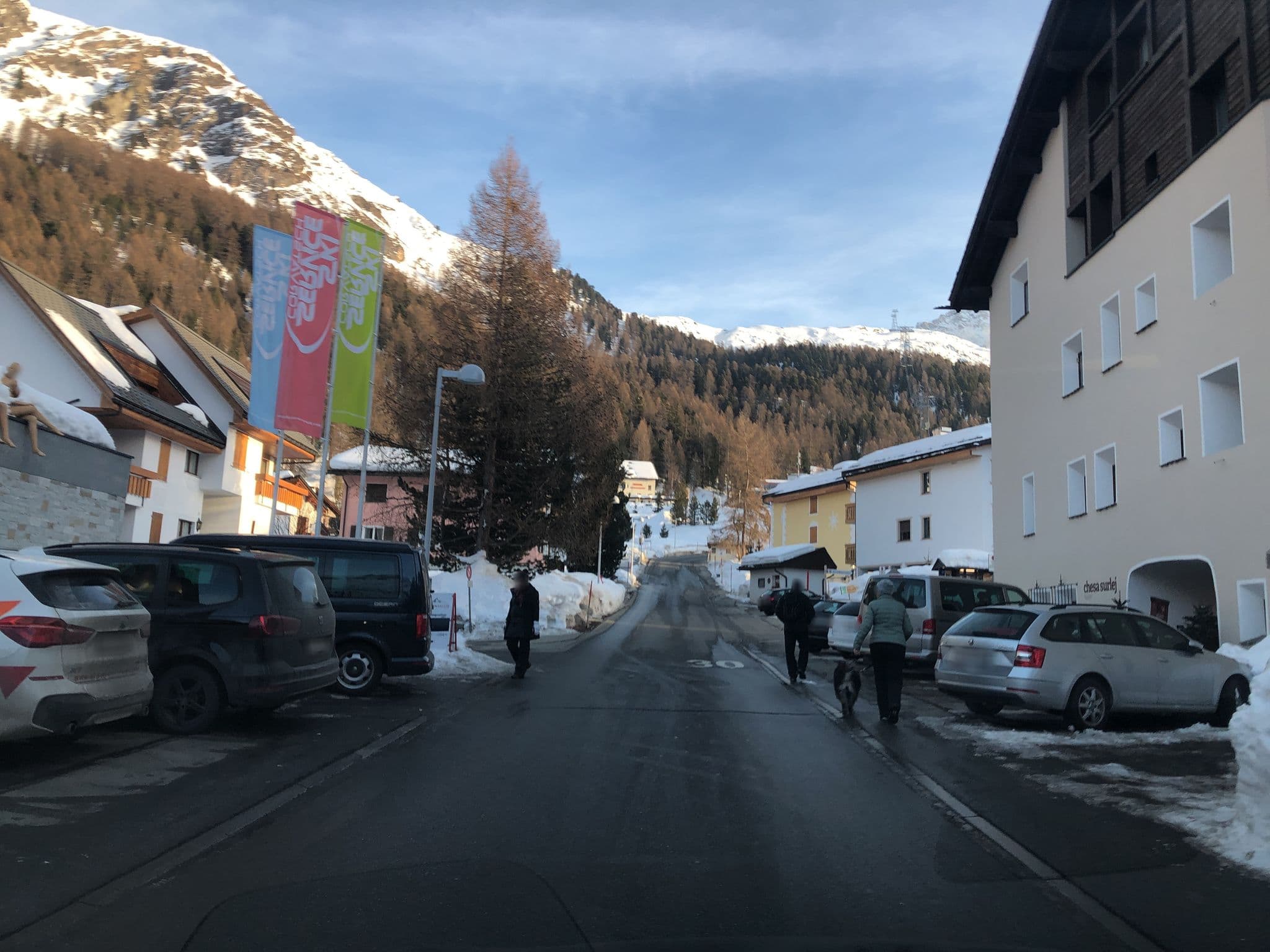 Street view near Chesa Surlej, St. Moritz