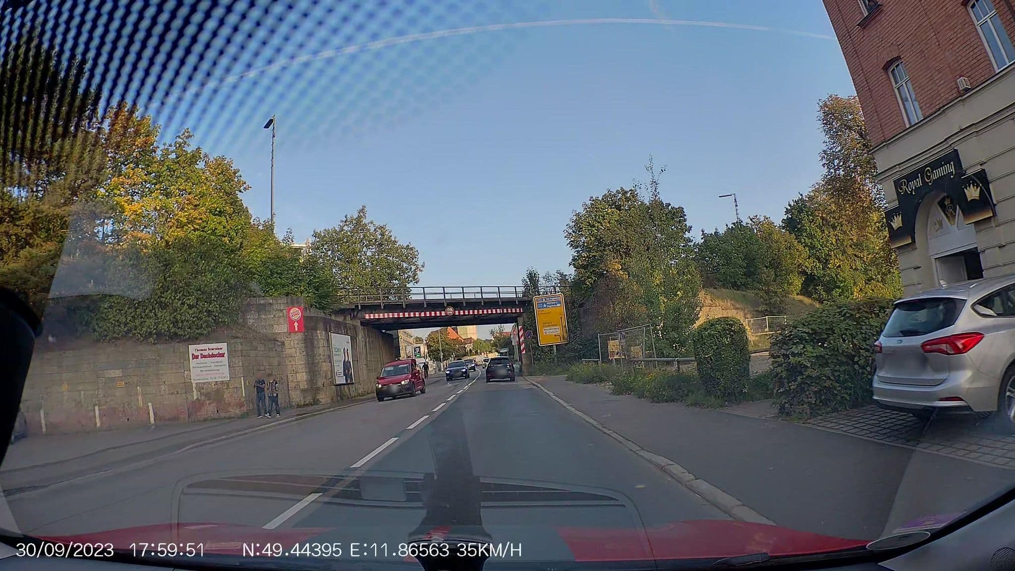 Street view near Hotel in Amberg, Amberg — © AR88 (CC BY-SA · Mapillary)