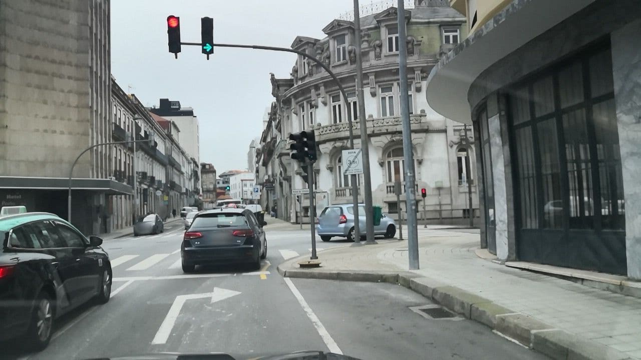 Street view near Hotel G A Palace, Porto
