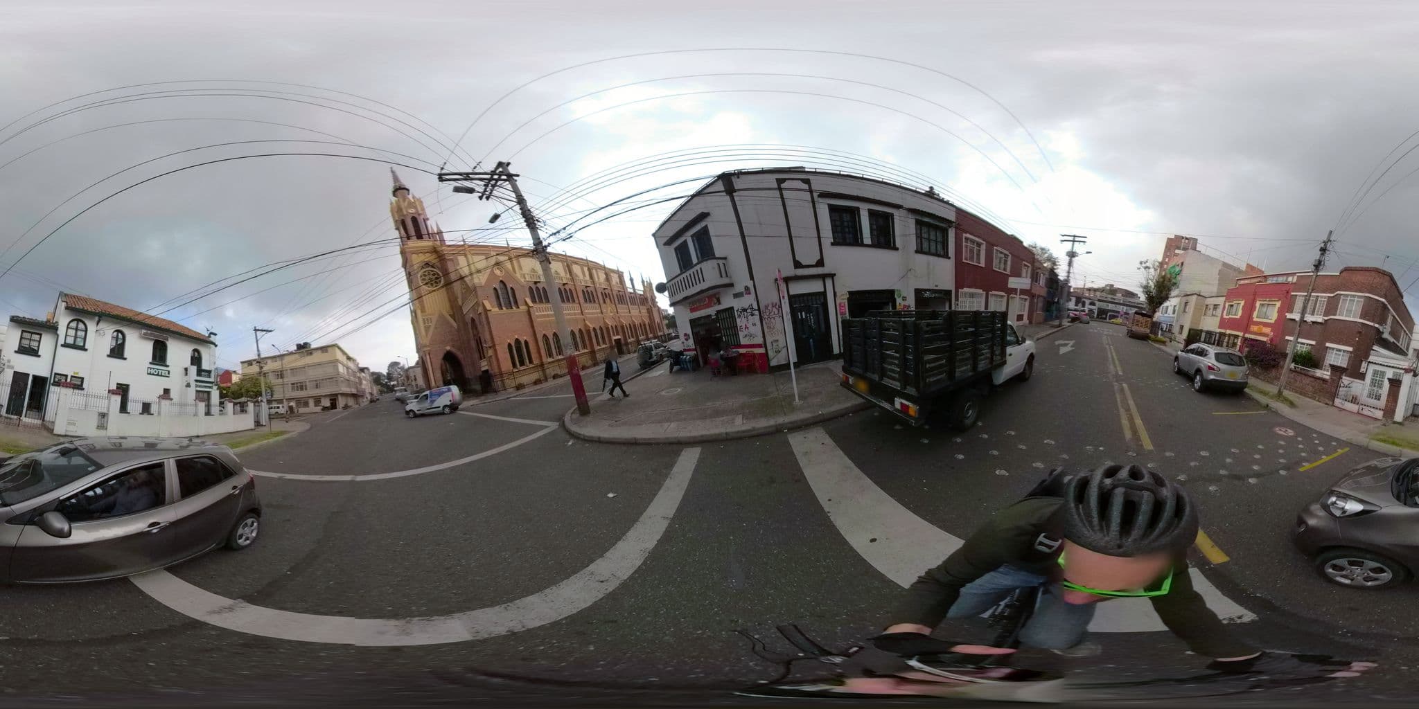 Street view near La Chueca Hostel, Bogotá — © ejegg (CC BY-SA · Mapillary)