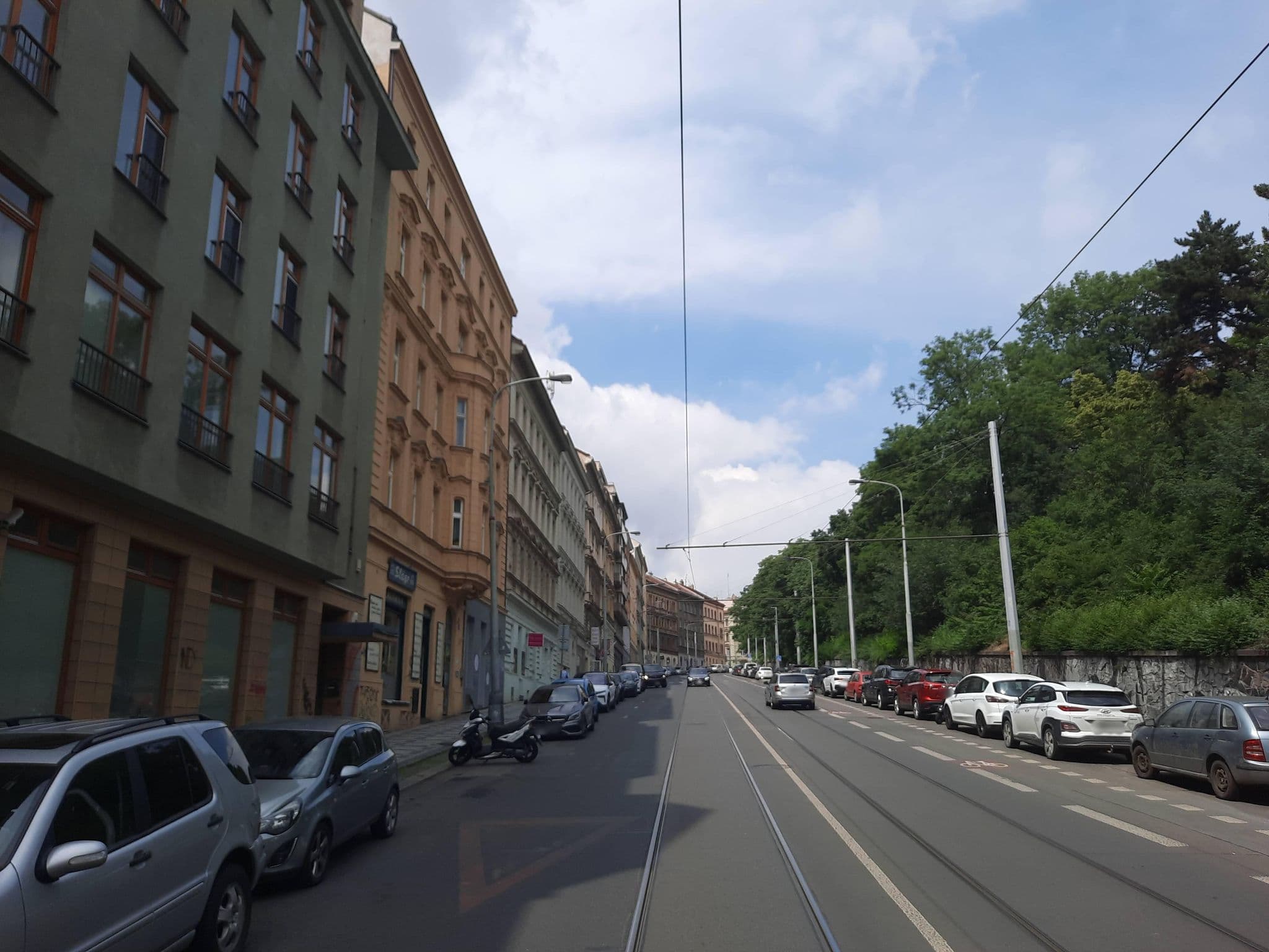 Street view near St Christopher's Inn, Prague Hostel, Královské Vinohrady — © ondrejlopatka (CC BY-SA · Mapillary)