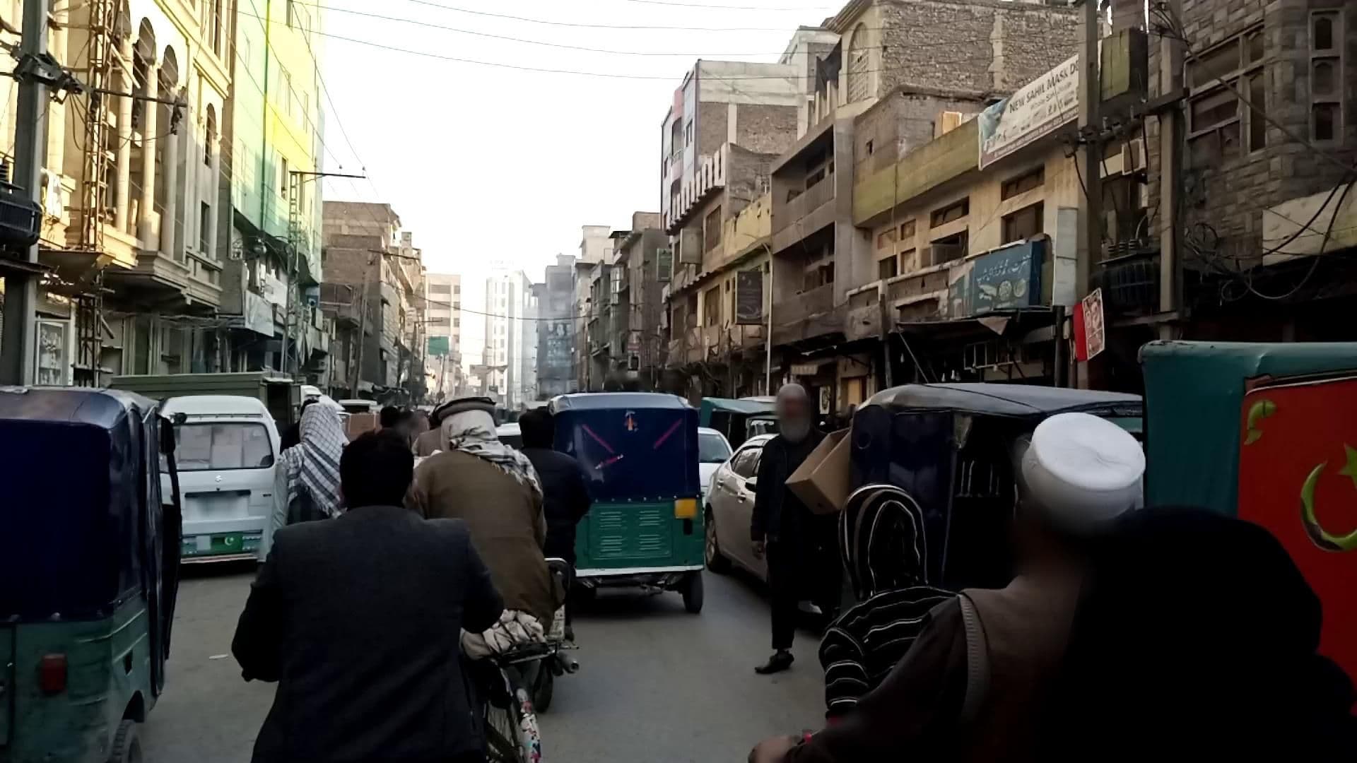 Street view near Noor Hotel, Peshawar — © RobinGoix (CC BY-SA · Mapillary)