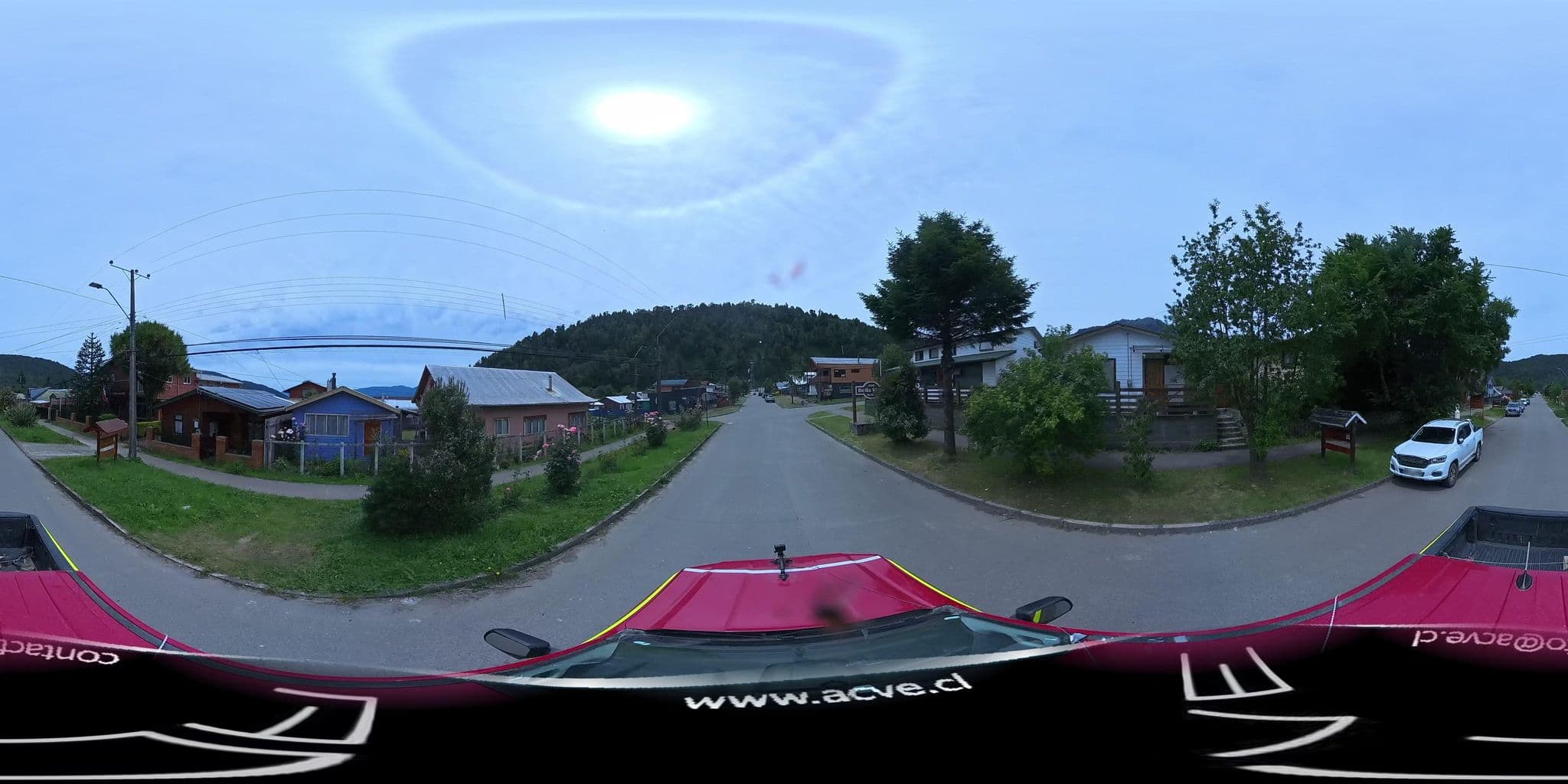 Street view near Hostal Michay, Puerto Cisnes — © contactoacve (CC BY-SA · Mapillary)