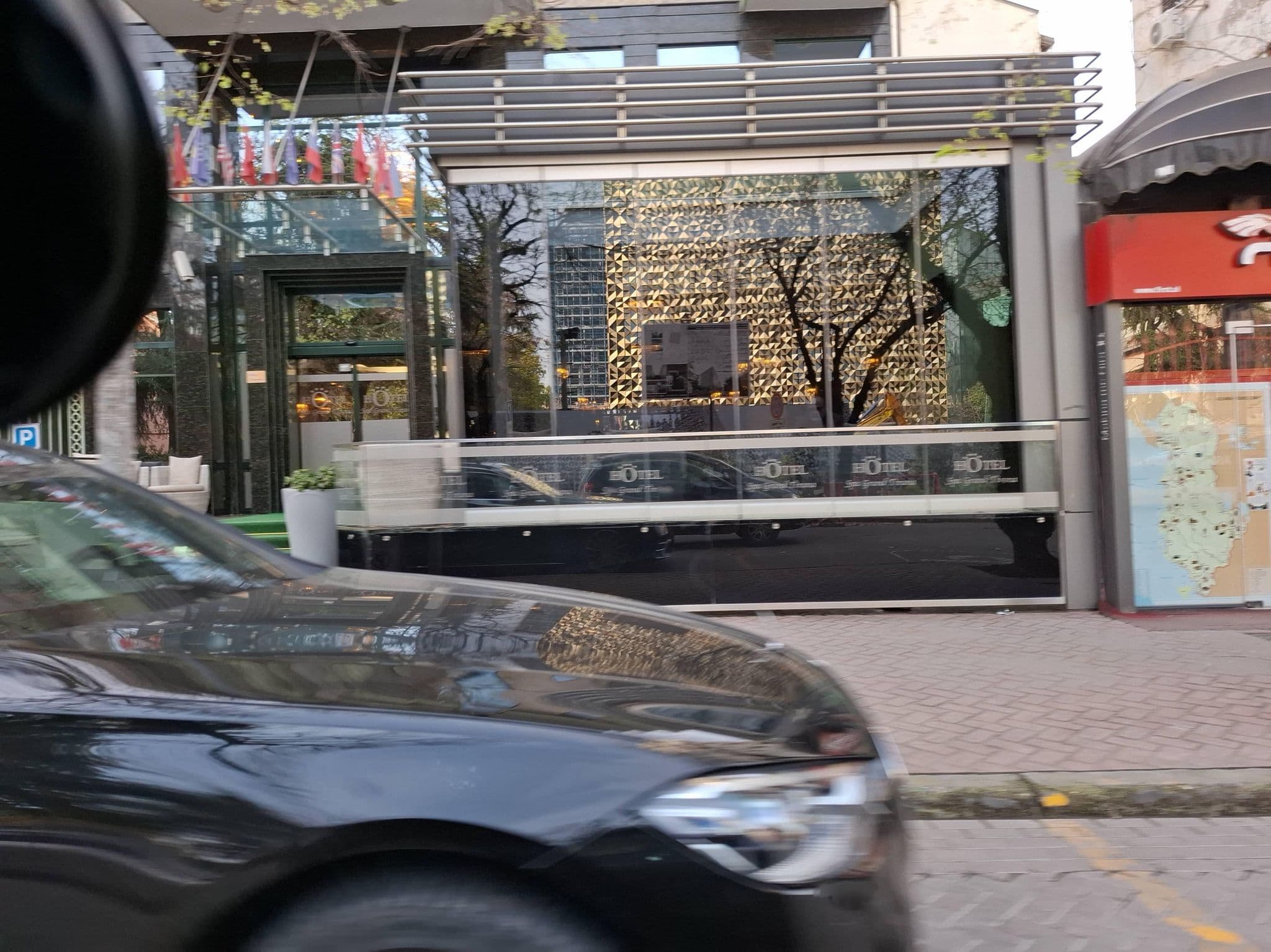 Street view near Grand Tirana, Tirana — © denisju_osm (CC BY-SA · Mapillary)