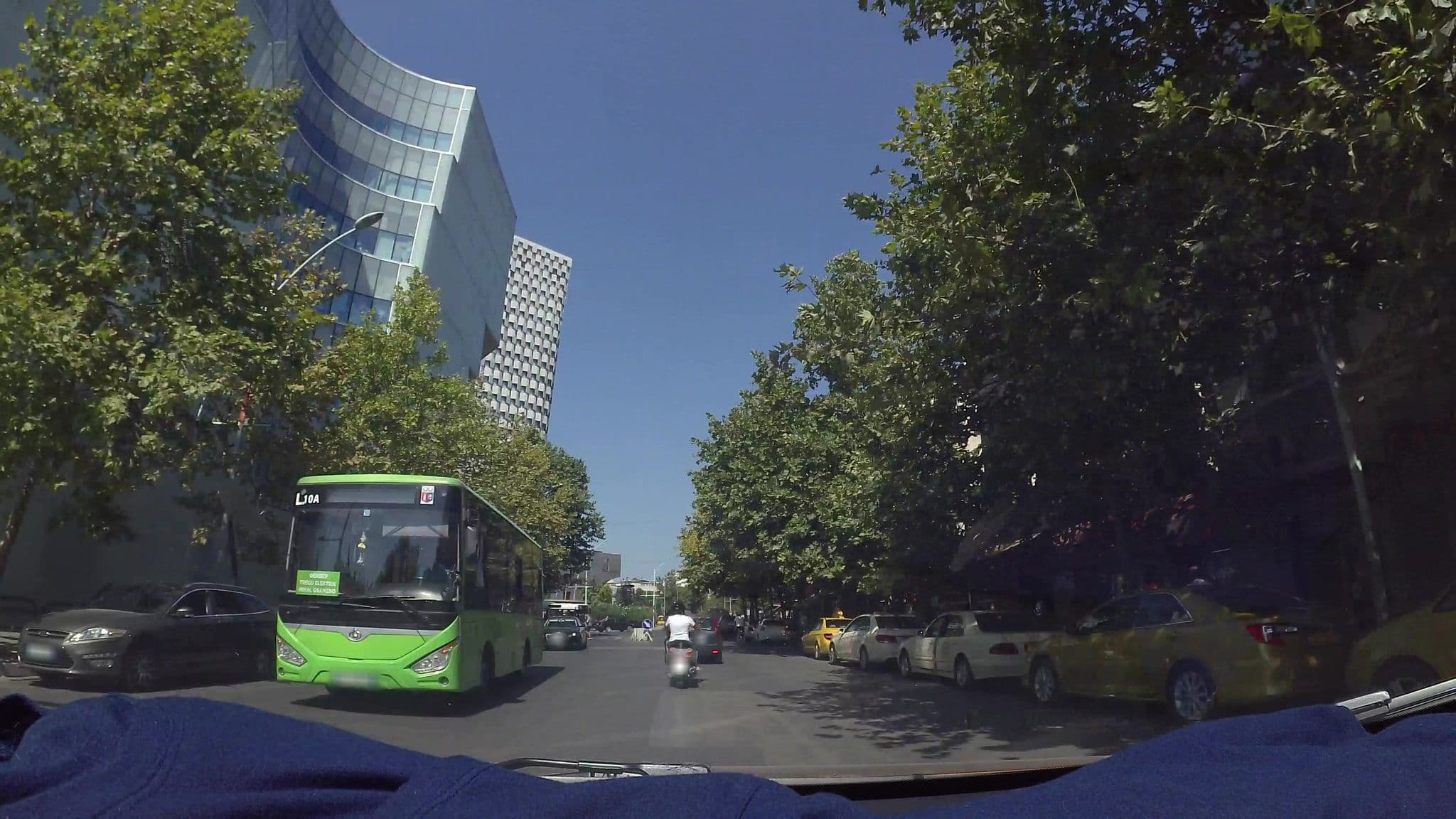 Street view near The Crown, Tirana