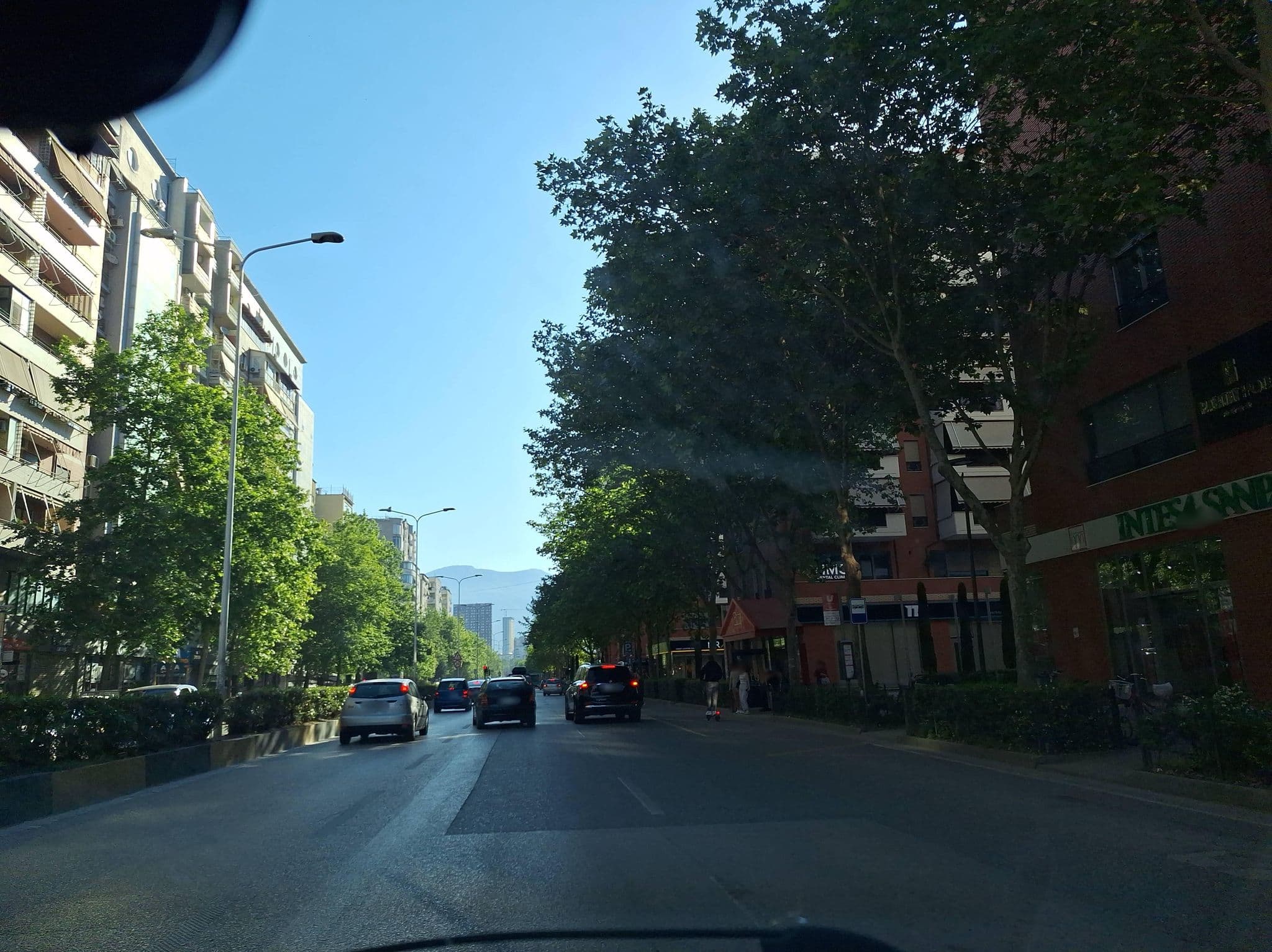 Street view near Habitat Hotel, Tirana