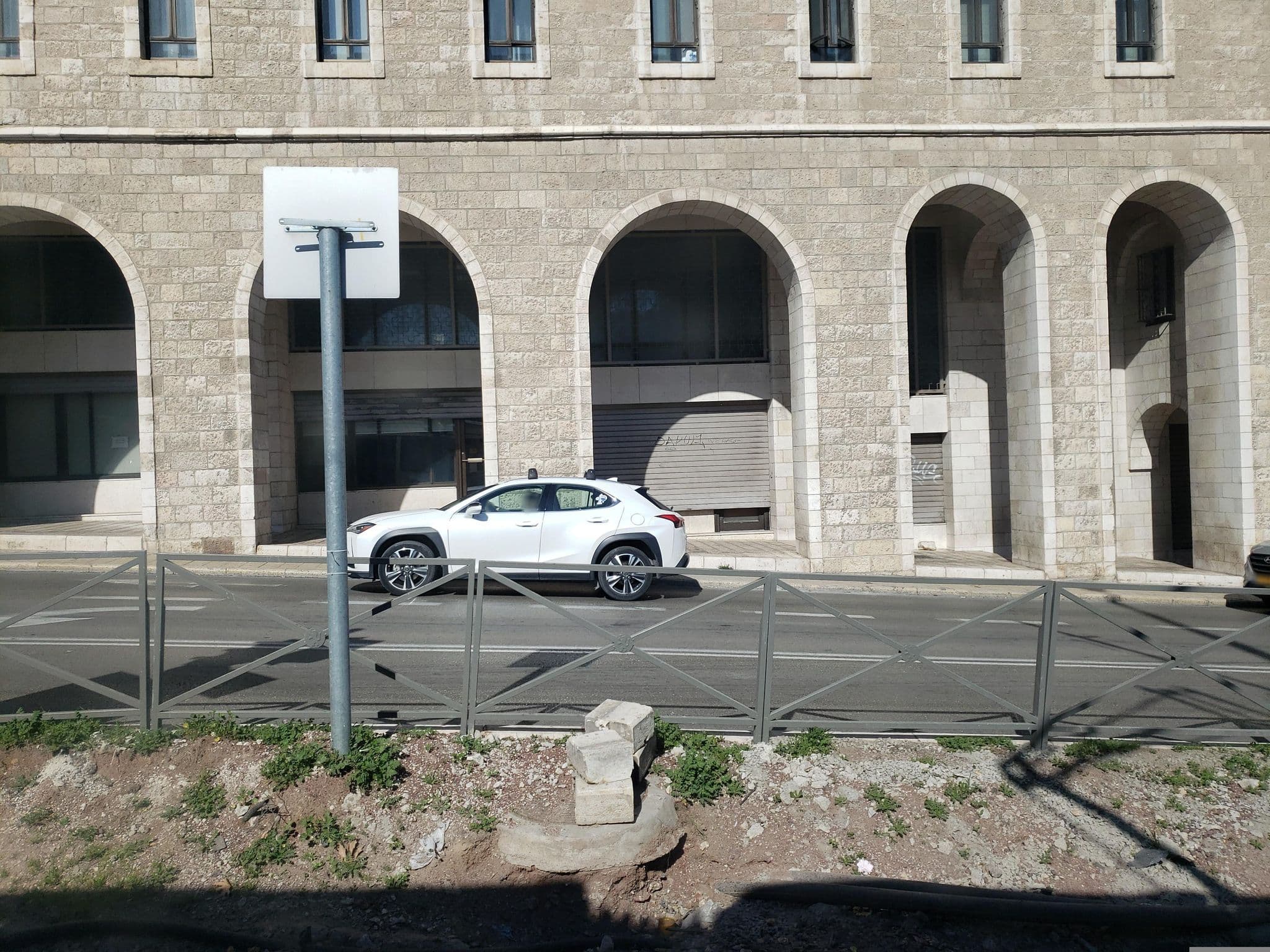 Street view near Notre Dame de Jerusalem, West Jerusalem — © mapfool (CC BY-SA · Mapillary)