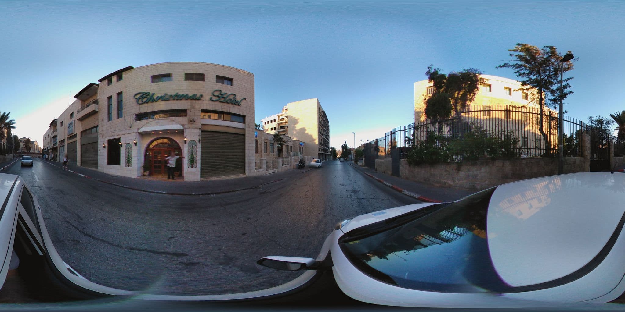 Street view near Meridian Hotel, West Jerusalem — © woodybz (CC BY-SA · Mapillary)