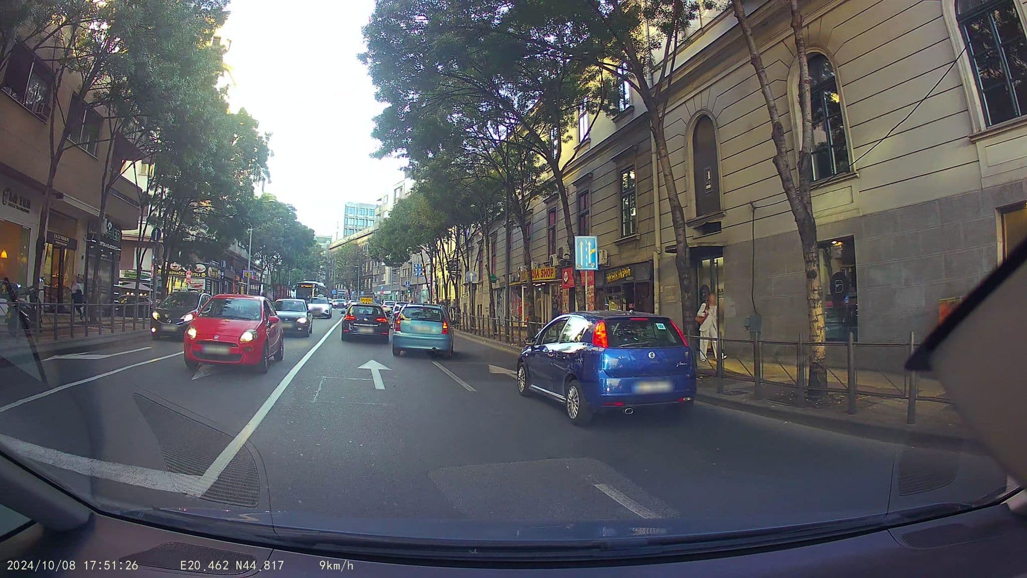 Street view near Hotel Opera, Belgrade — © pmilanovic (CC BY-SA · Mapillary)