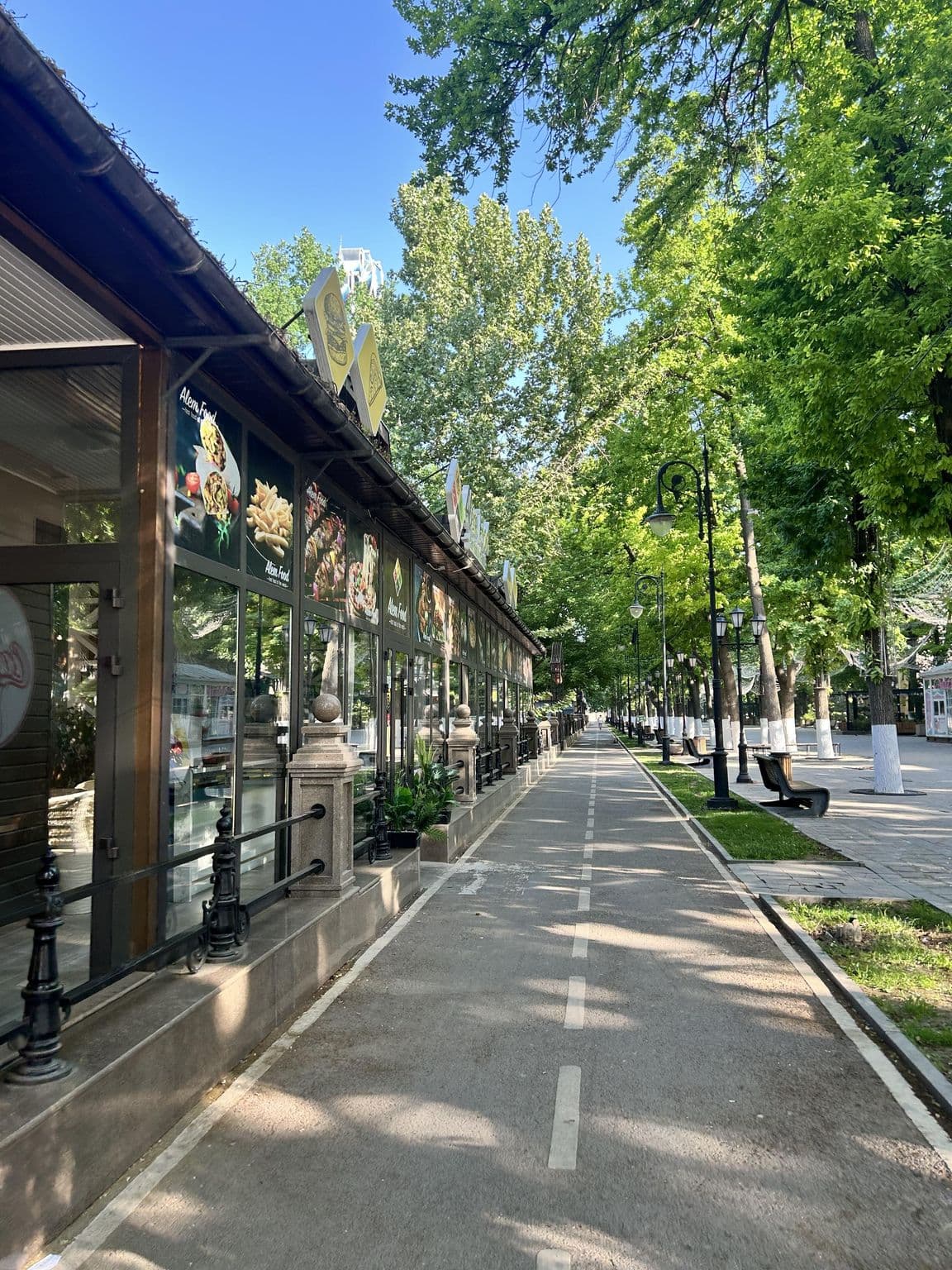 Street view near Promenade Park Hotel, Shymkent — © ruslan_fat (CC BY-SA · Mapillary)