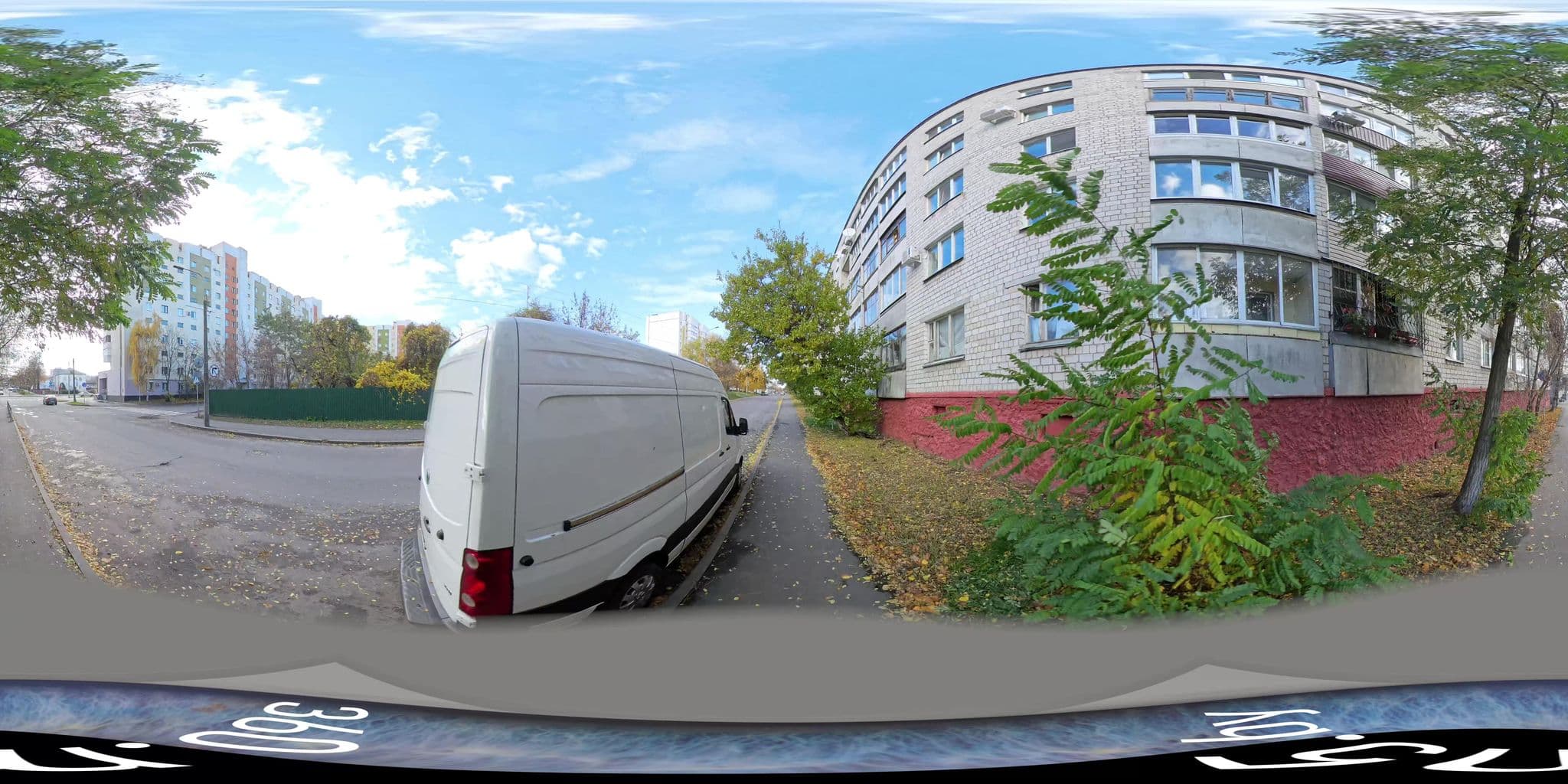 Street view near apartments on Pesina str., 25, Homyel' — © 360-m5-by (CC BY-SA · Mapillary)