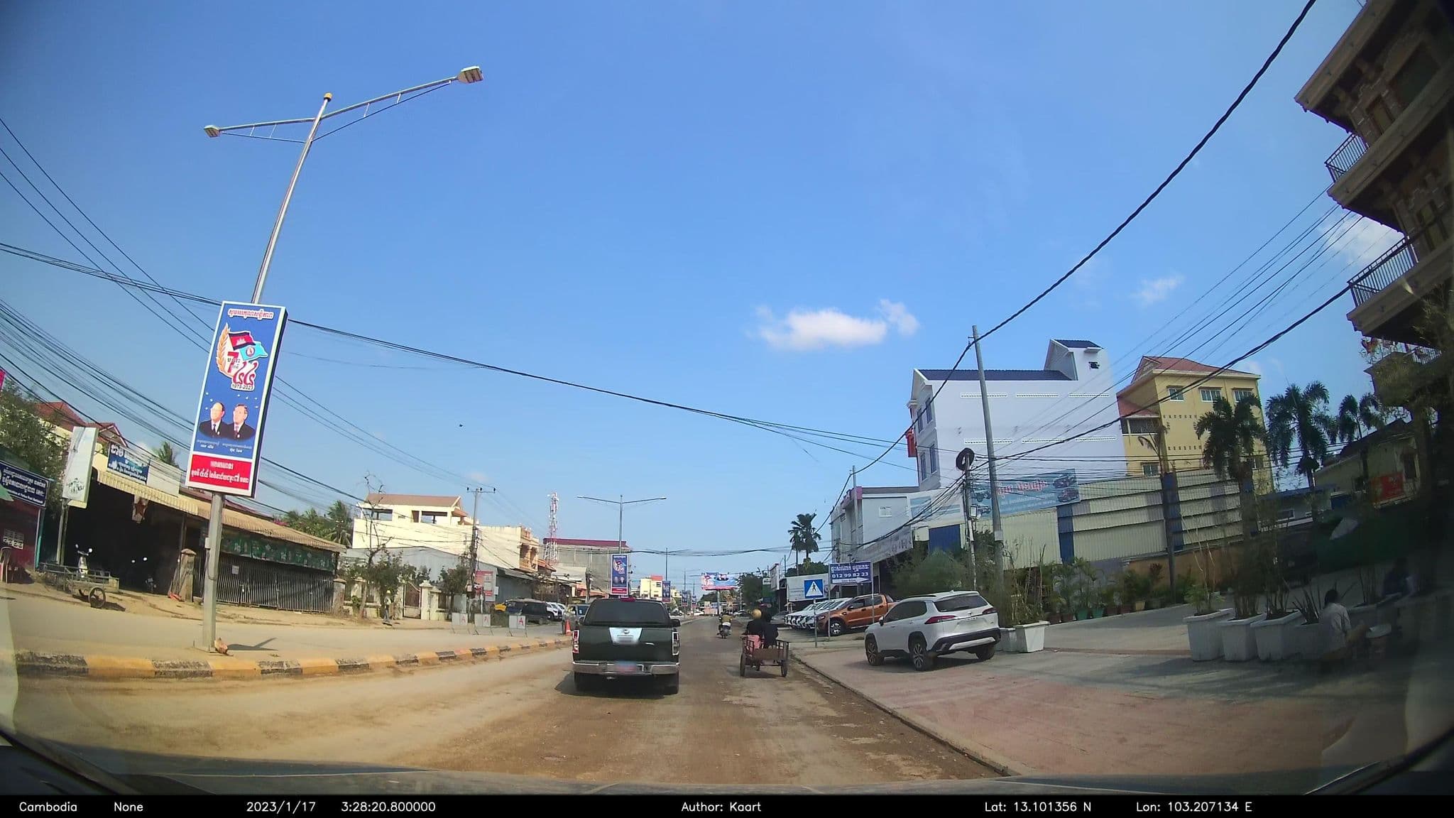 Street view near Hotel And Restaurant RATTANAK, Battambang — © kaart_2 (CC BY-SA · Mapillary)