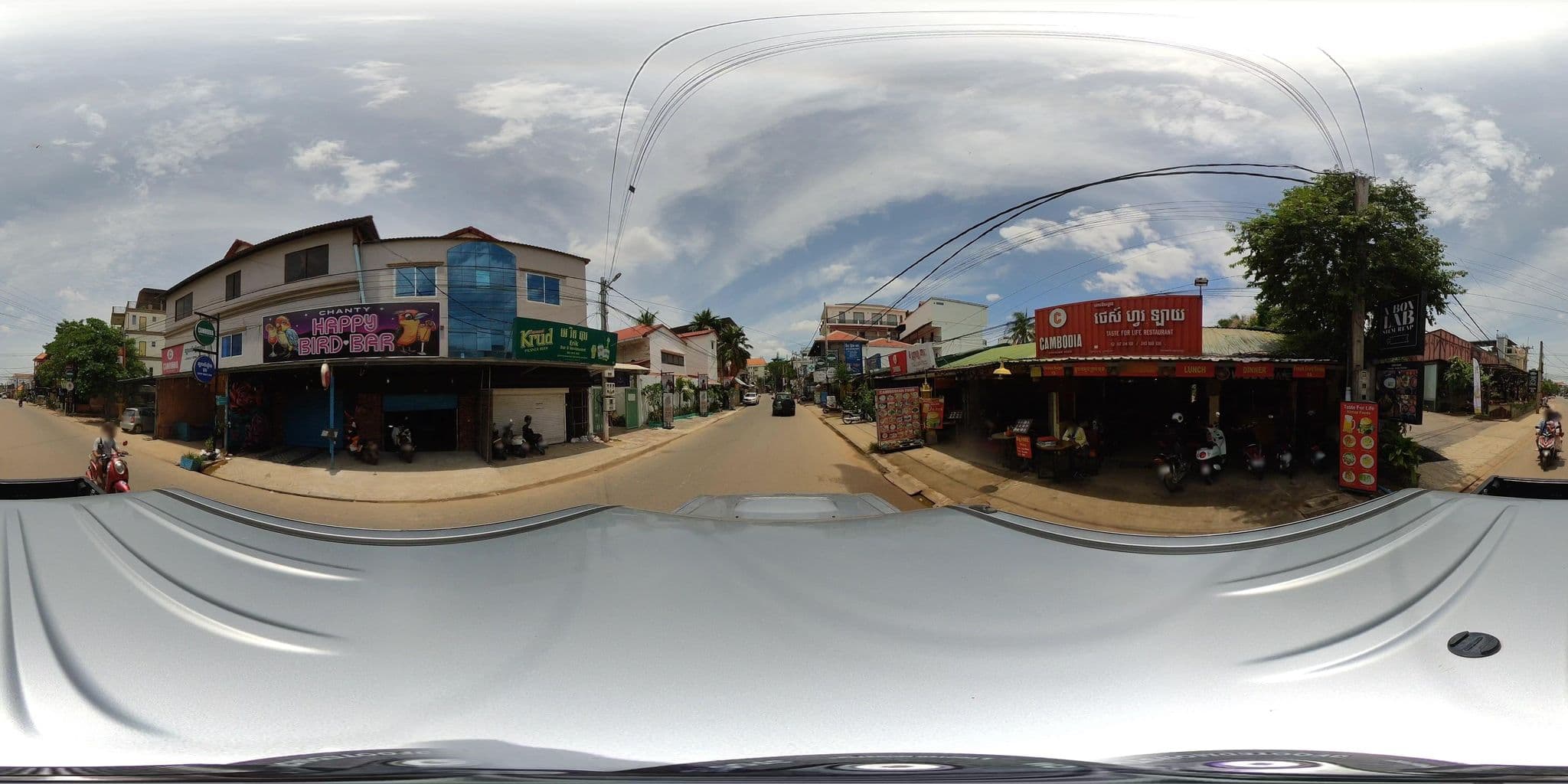 Street view near Sok San Road Hostel, Siem Reap — © ThailandCambodia (CC BY-SA · Mapillary)