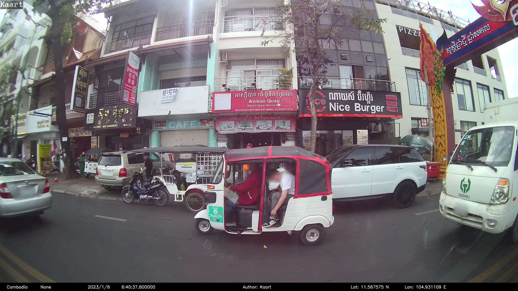 Street view near asiban quay boutique hotel phnom penh, Phnom Penh — © kaart_2 (CC BY-SA · Mapillary)