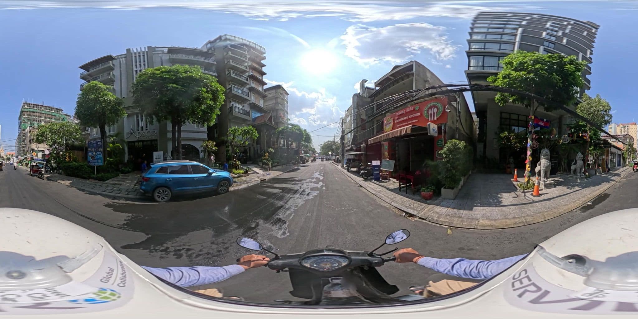 Street view near Number 9 Hotel, Phnom Penh — © vteck (CC BY-SA · Mapillary)