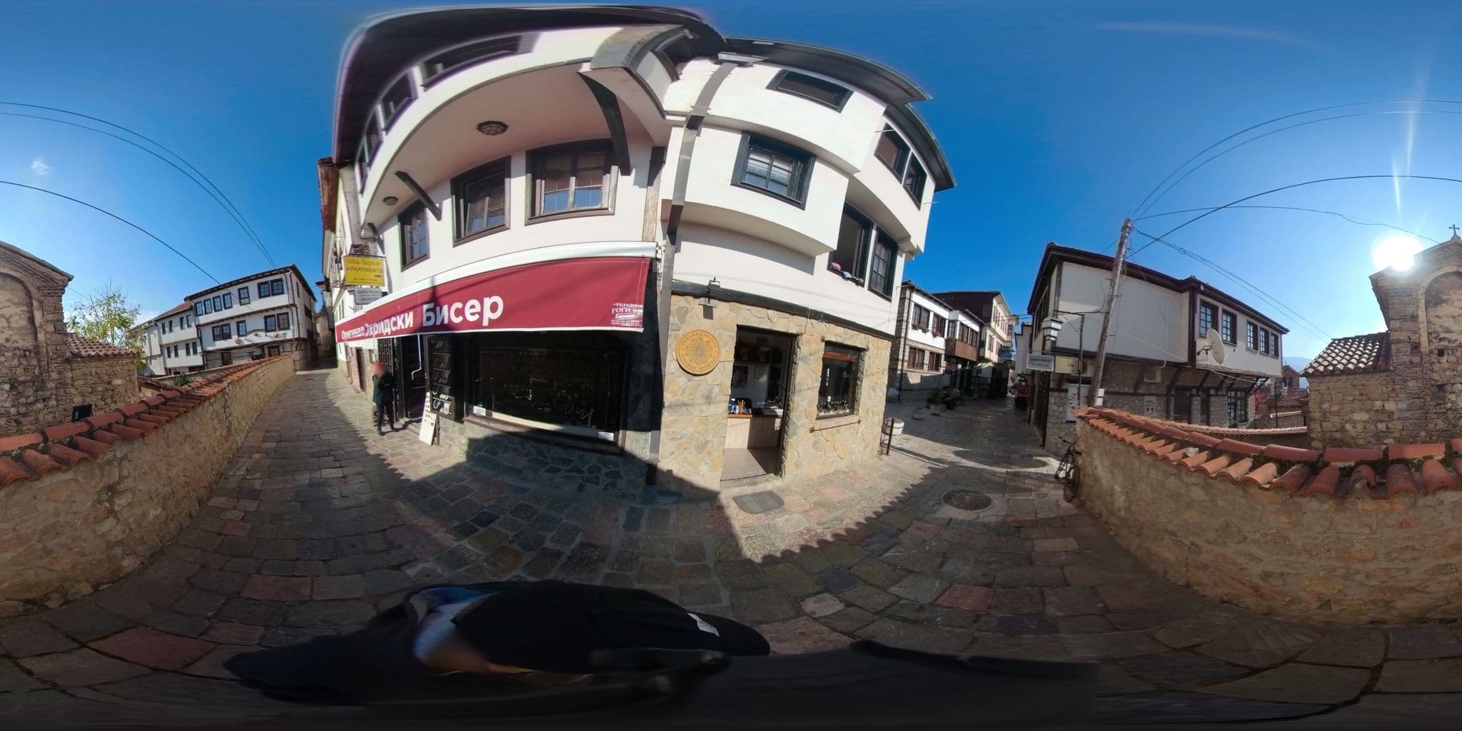 Street view near Villa St Clement The Lesser Ohrid, Ohrid — © thodorisvakkas (CC BY-SA · Mapillary)
