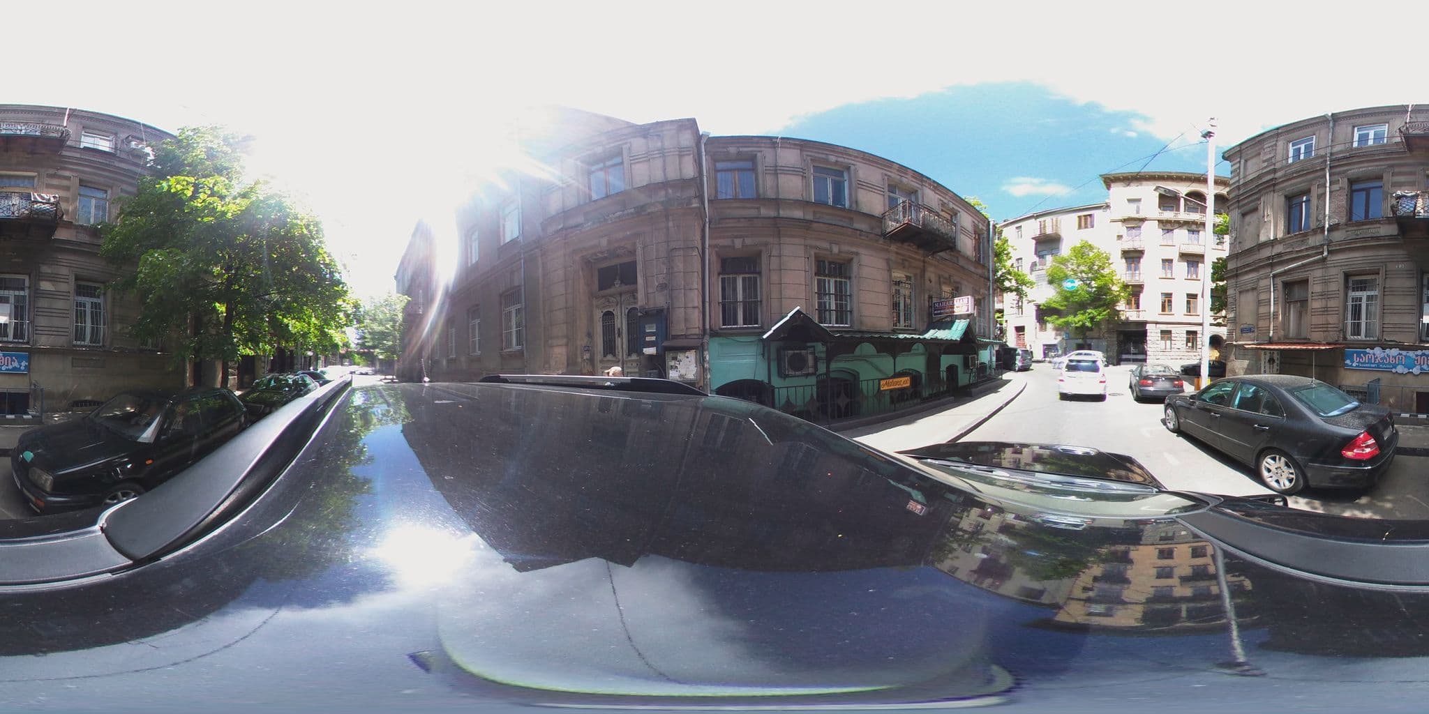 Street view near Pavo Hotel, Okroq’ana — © chrisbeddow (CC BY-SA · Mapillary)