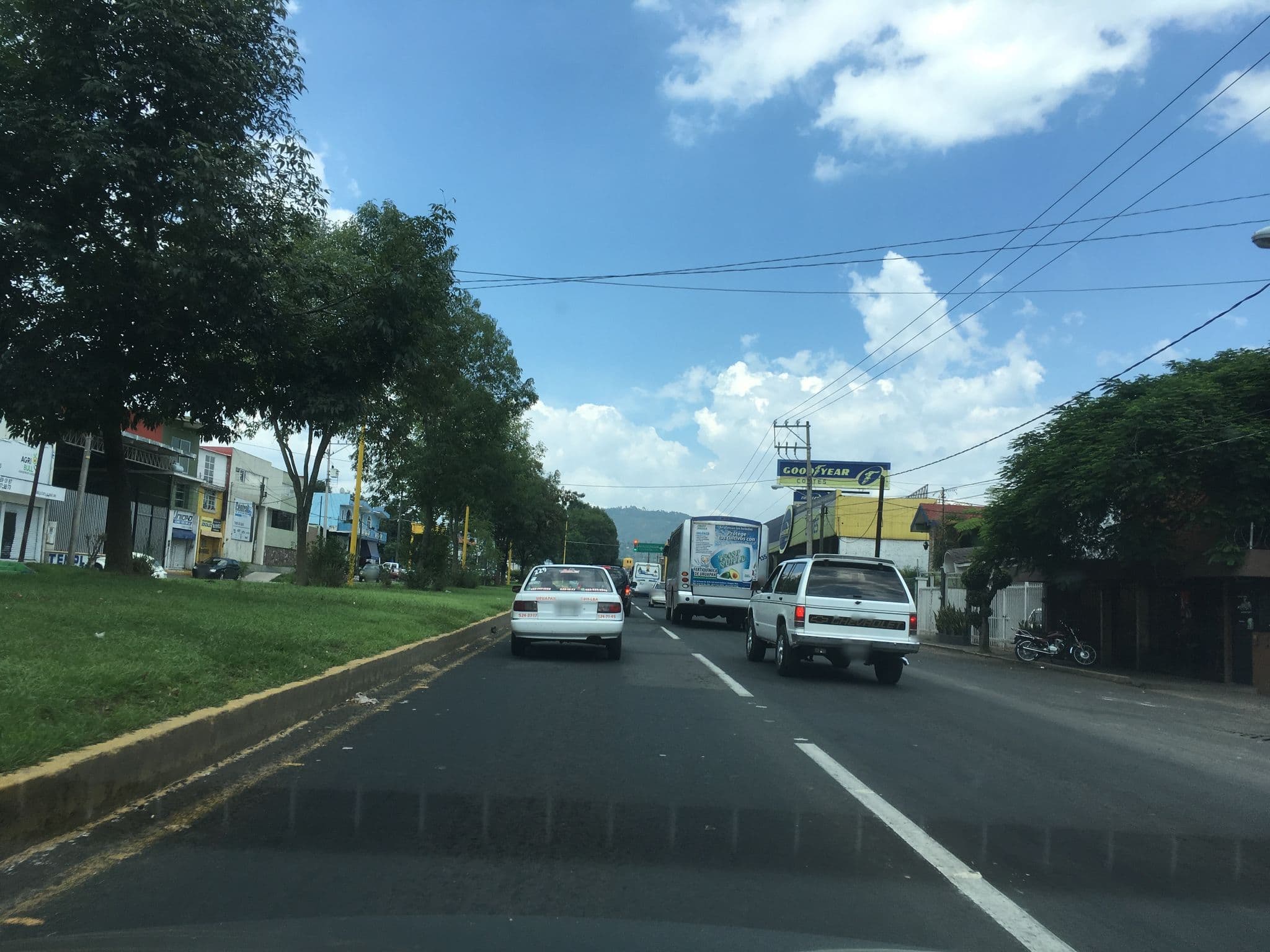 Street view near Hotel Los Faroles, Uruapan — © nicovargas (CC BY-SA · Mapillary)