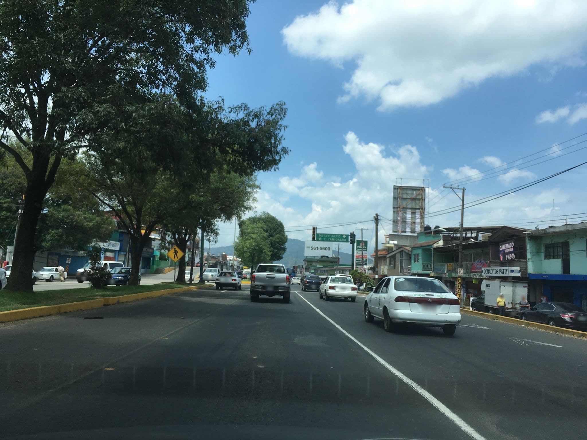 Street view near Hotel Anguiano, Uruapan — © nicovargas (CC BY-SA · Mapillary)
