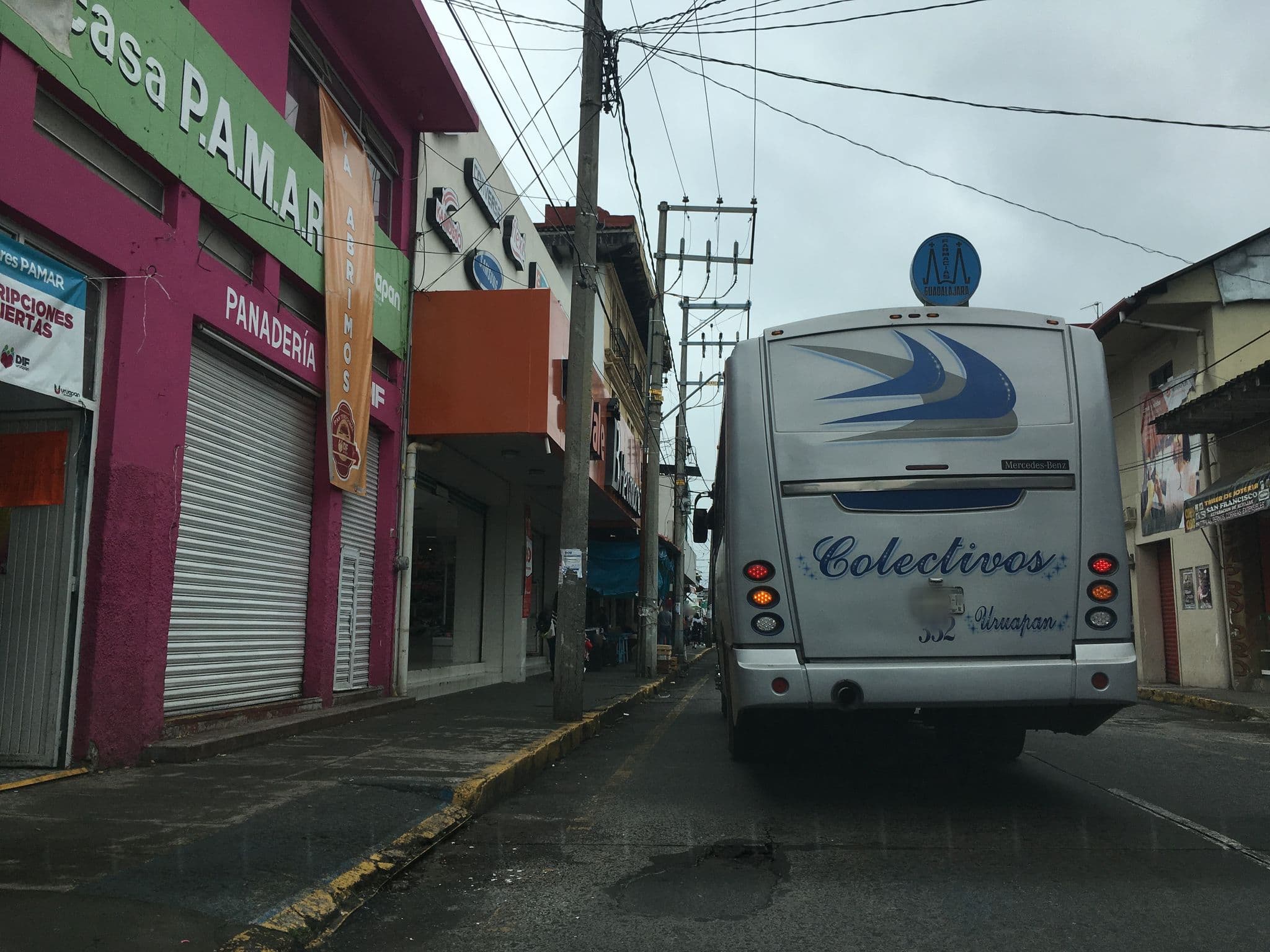 Street view near Universal Aparatos Electronicos, Uruapan — © nicovargas (CC BY-SA · Mapillary)