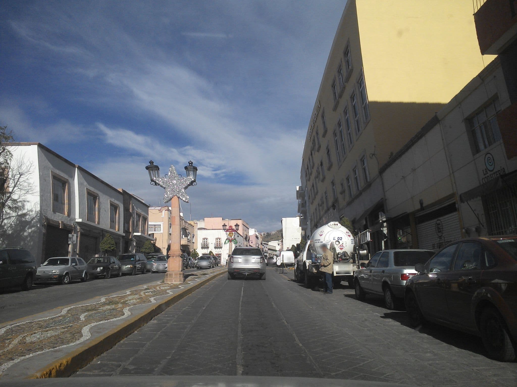 Street view near Hotel Santa Monica Inn, Zacatecas — © xe1gyp (CC BY-SA · Mapillary)