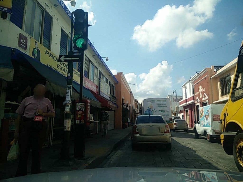 Street view near Hotel Santiago Mérida, Mérida — © ccossio (CC BY-SA · Mapillary)