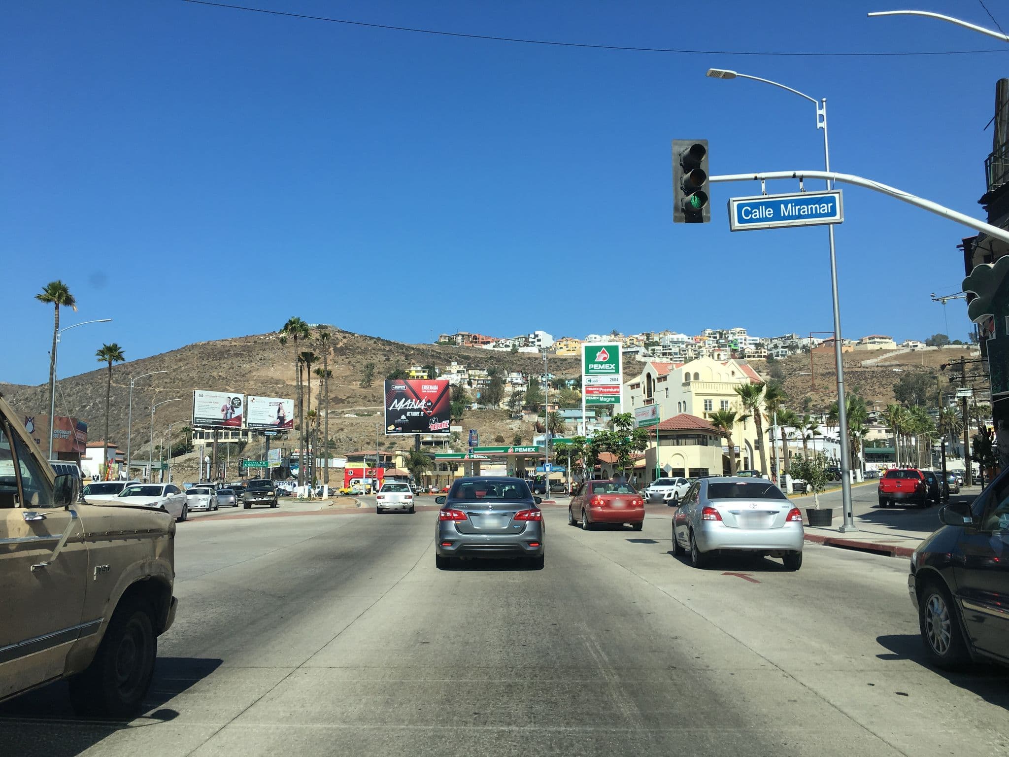 Street view near Hotel Las Vegas, Ensenada — © ccossio (CC BY-SA · Mapillary)