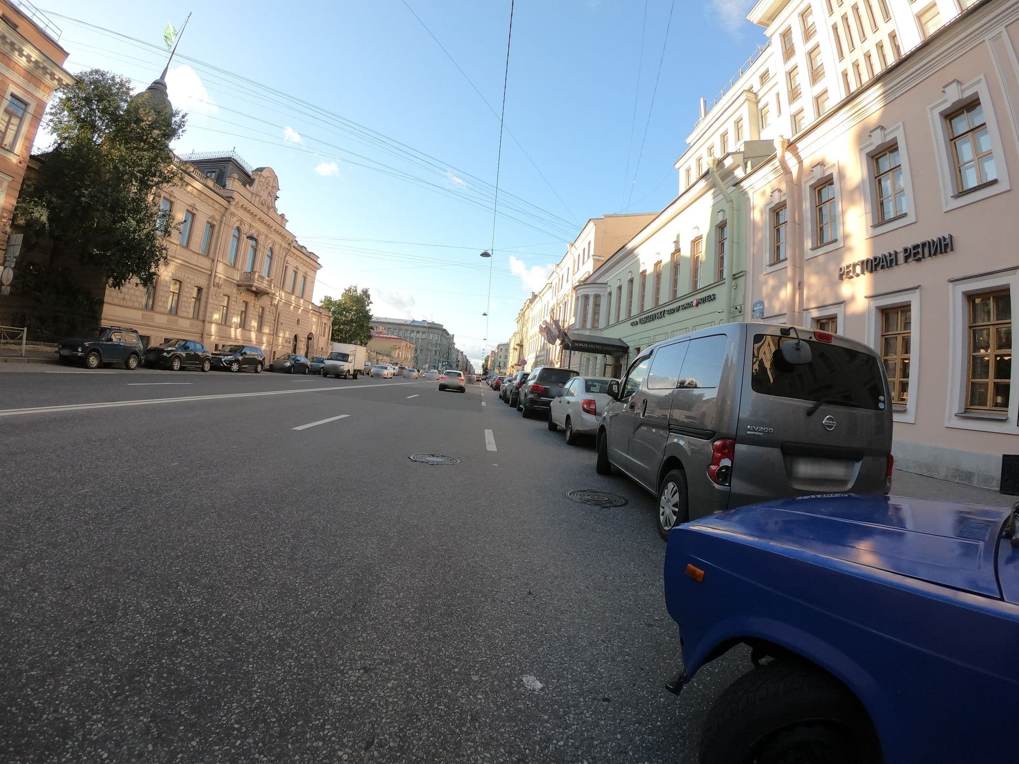 Street view near Solo Sokos Hotel Vasilievsky, Vasyl'evsky Ostrov — © GaMiKo (CC BY-SA · Mapillary)