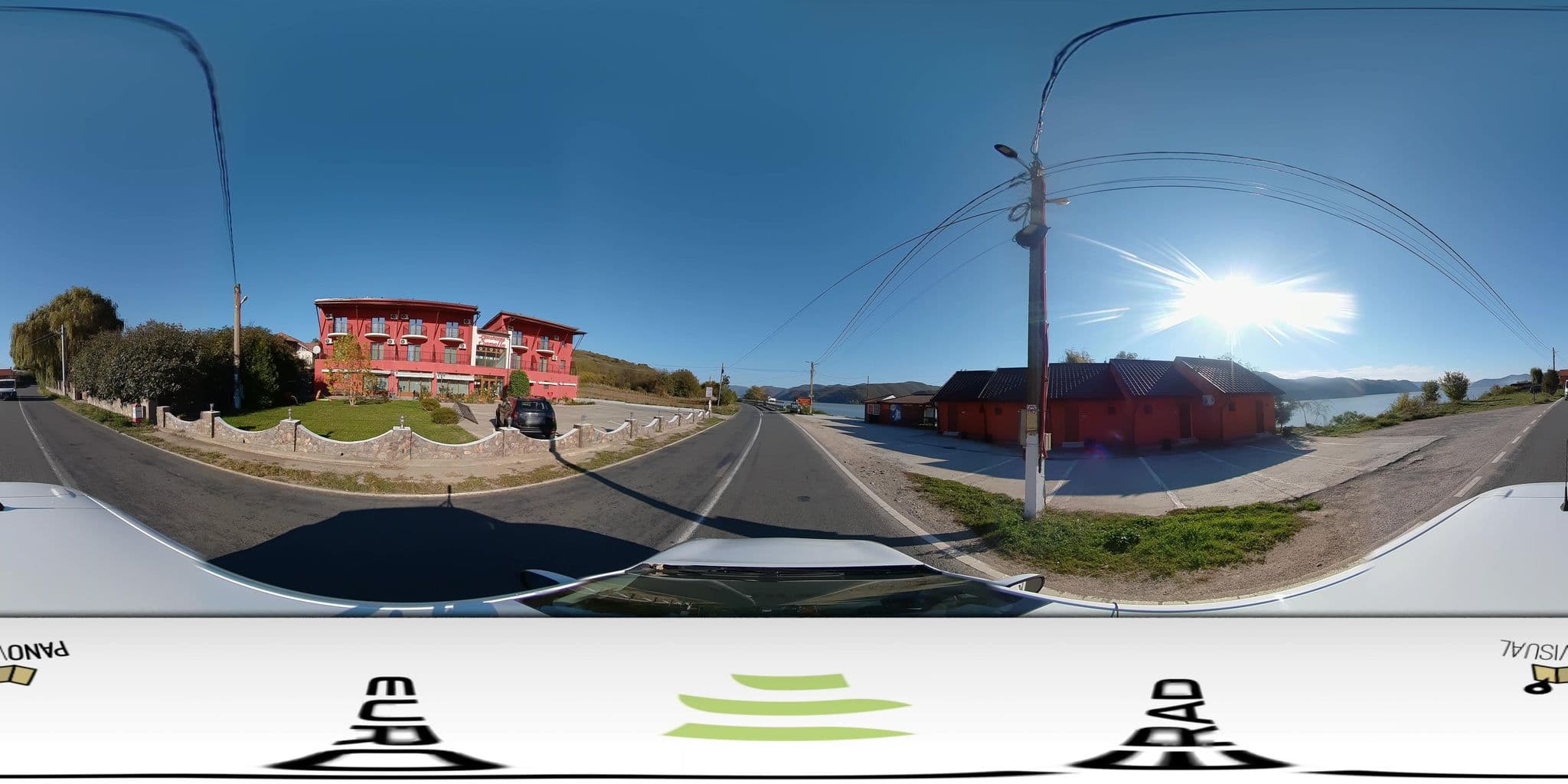 Street view near Pensiunea Sanella, Liubcova — © panovisual (CC BY-SA · Mapillary)