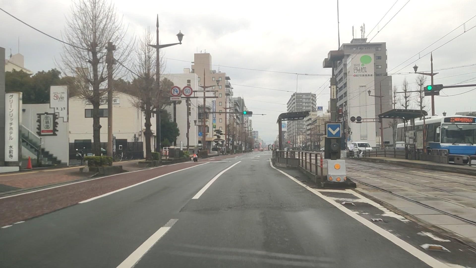Street view near グリーンリッチホテル水前寺, Kotō — © drivephotograph (CC BY-SA · Mapillary)