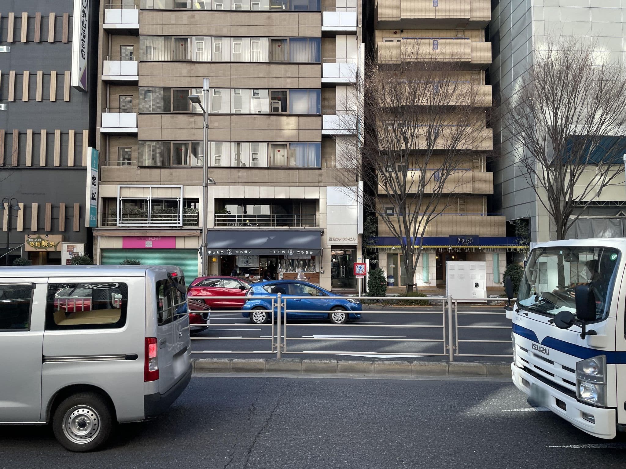Street view near ヴィアイン東銀座, Tsukiji — © musashino5 (CC BY-SA · Mapillary)
