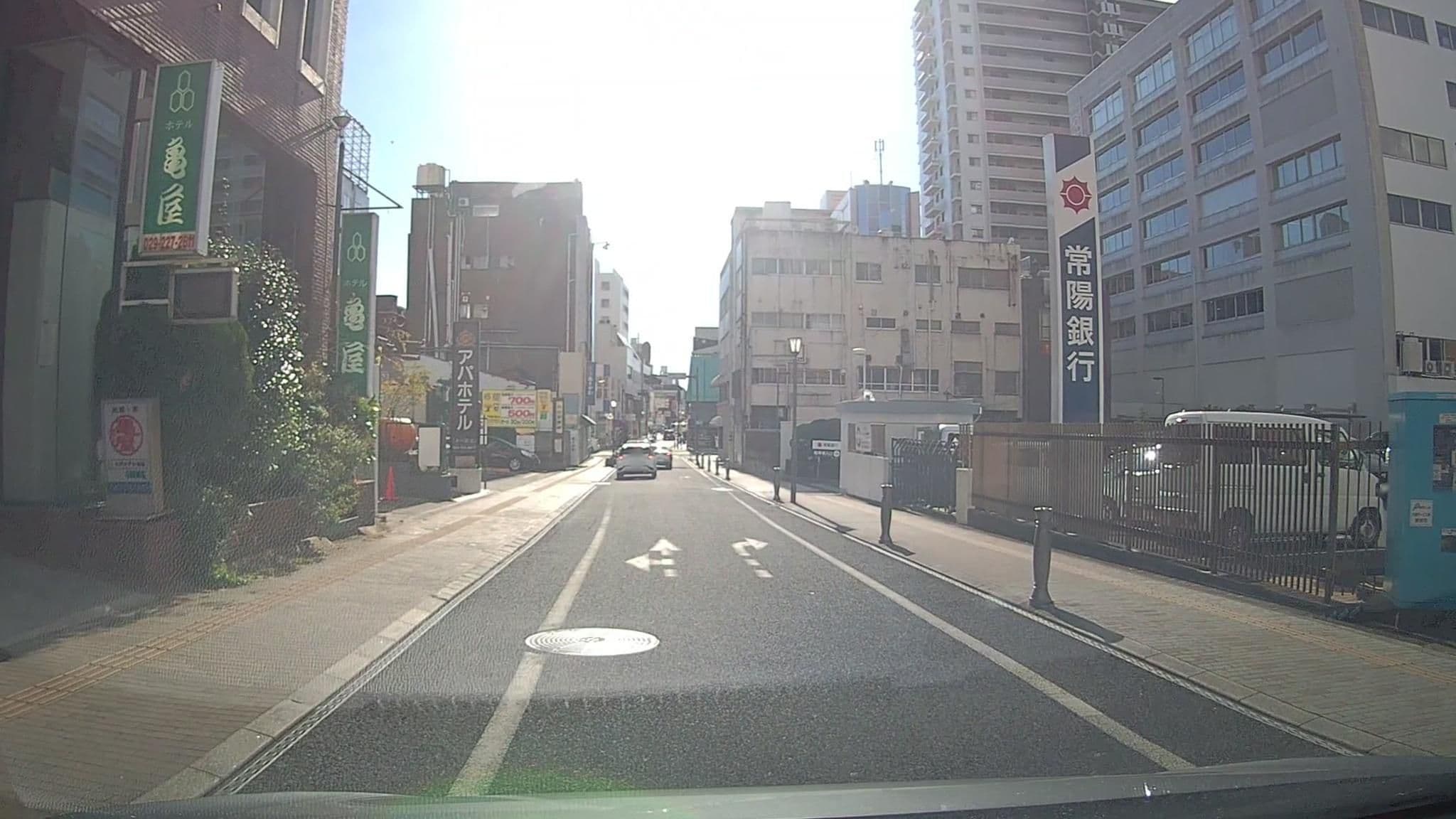Street view near ホテル亀屋, Mito — © mzaki (CC BY-SA · Mapillary)