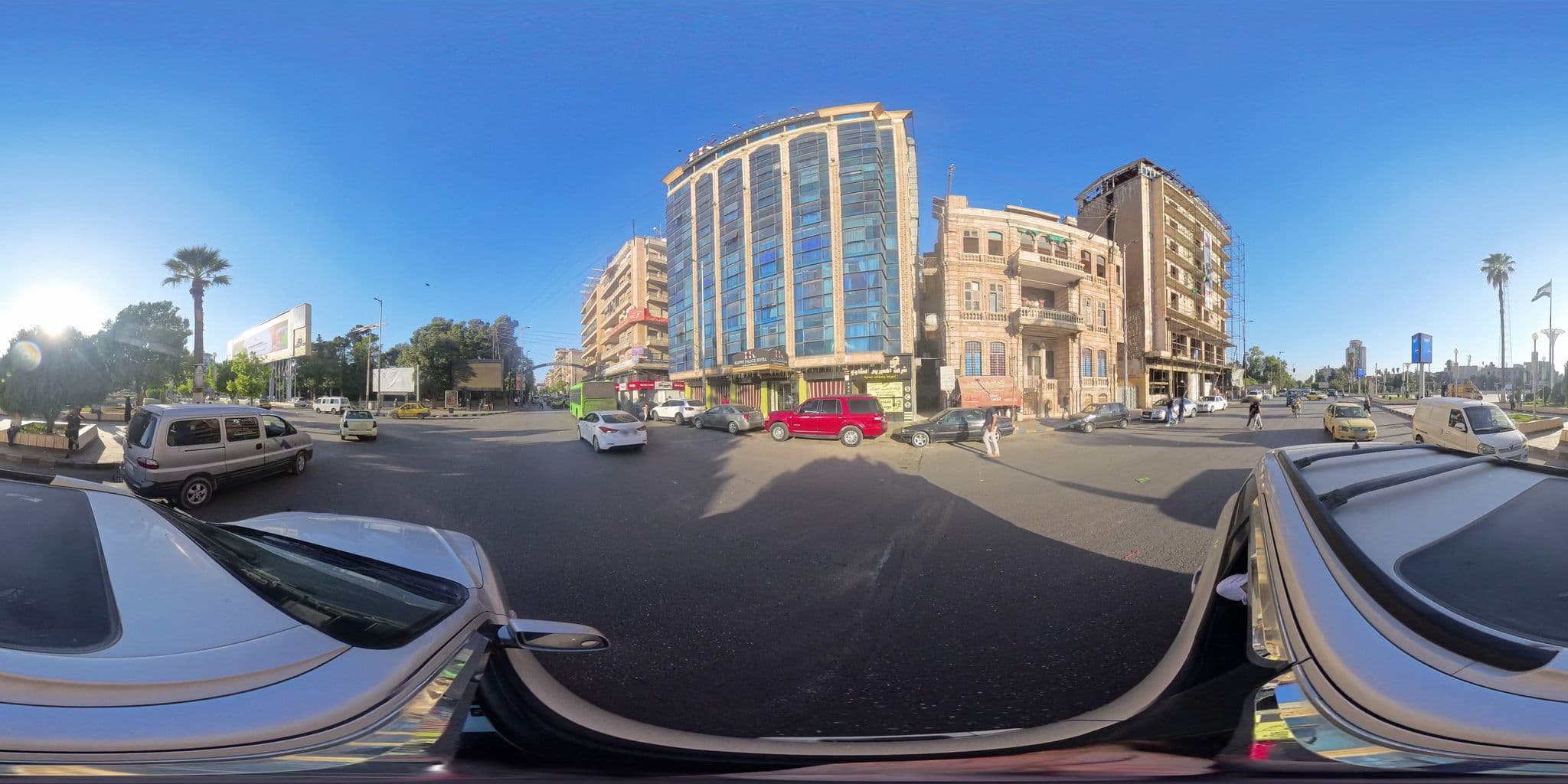 Street view near aleppo palace hotel, Aleppo — © a0m0rajab (CC BY-SA · Mapillary)