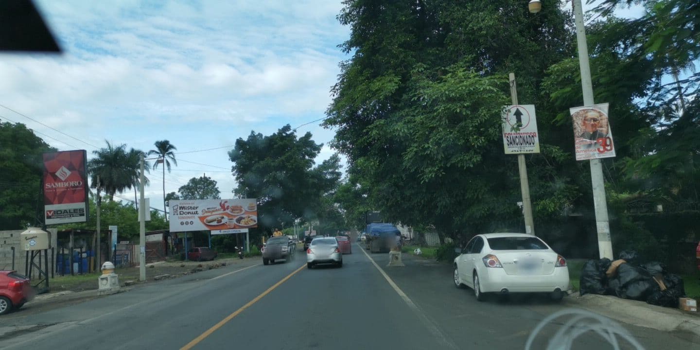 Street view near Hotel Las Palmeras, Sonzacate — © jkanales (CC BY-SA · Mapillary)
