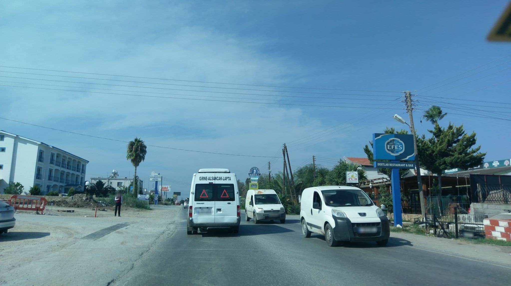 Street view near Golden Bay Hotel, Lápithos — © ozkanilyasaksu (CC BY-SA · Mapillary)