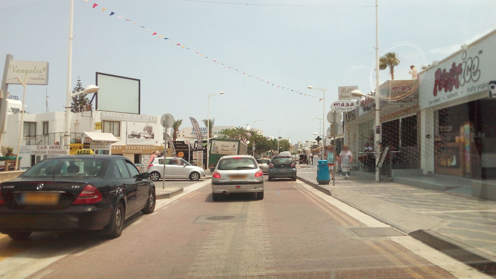 Street view near Trizas Hotel Apartments, Protaras — © stpkyriakou (CC BY-SA · Mapillary)