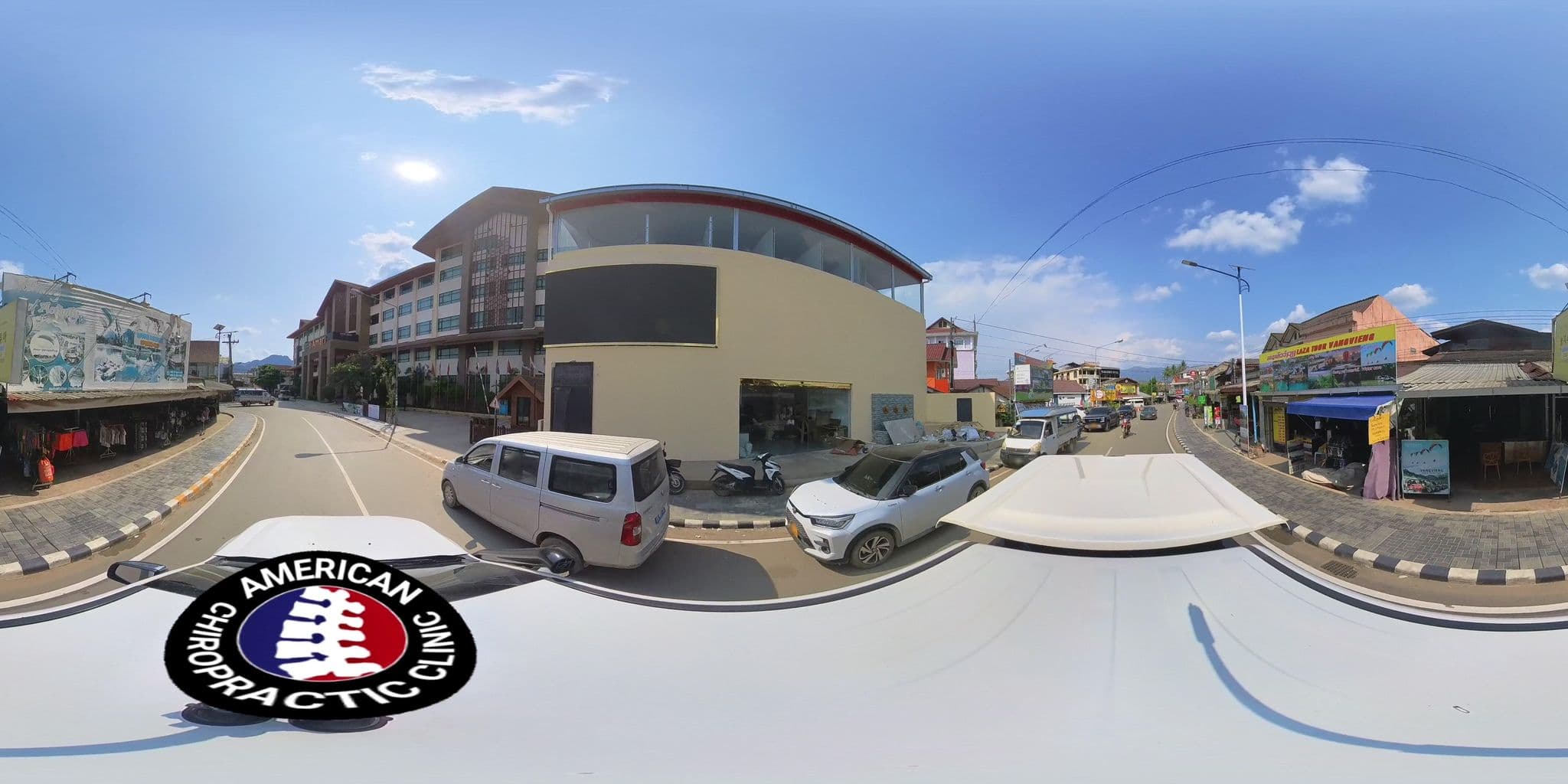 Street view near Phubarn Inn, Vang Vieng — © DrLogan (CC BY-SA · Mapillary)