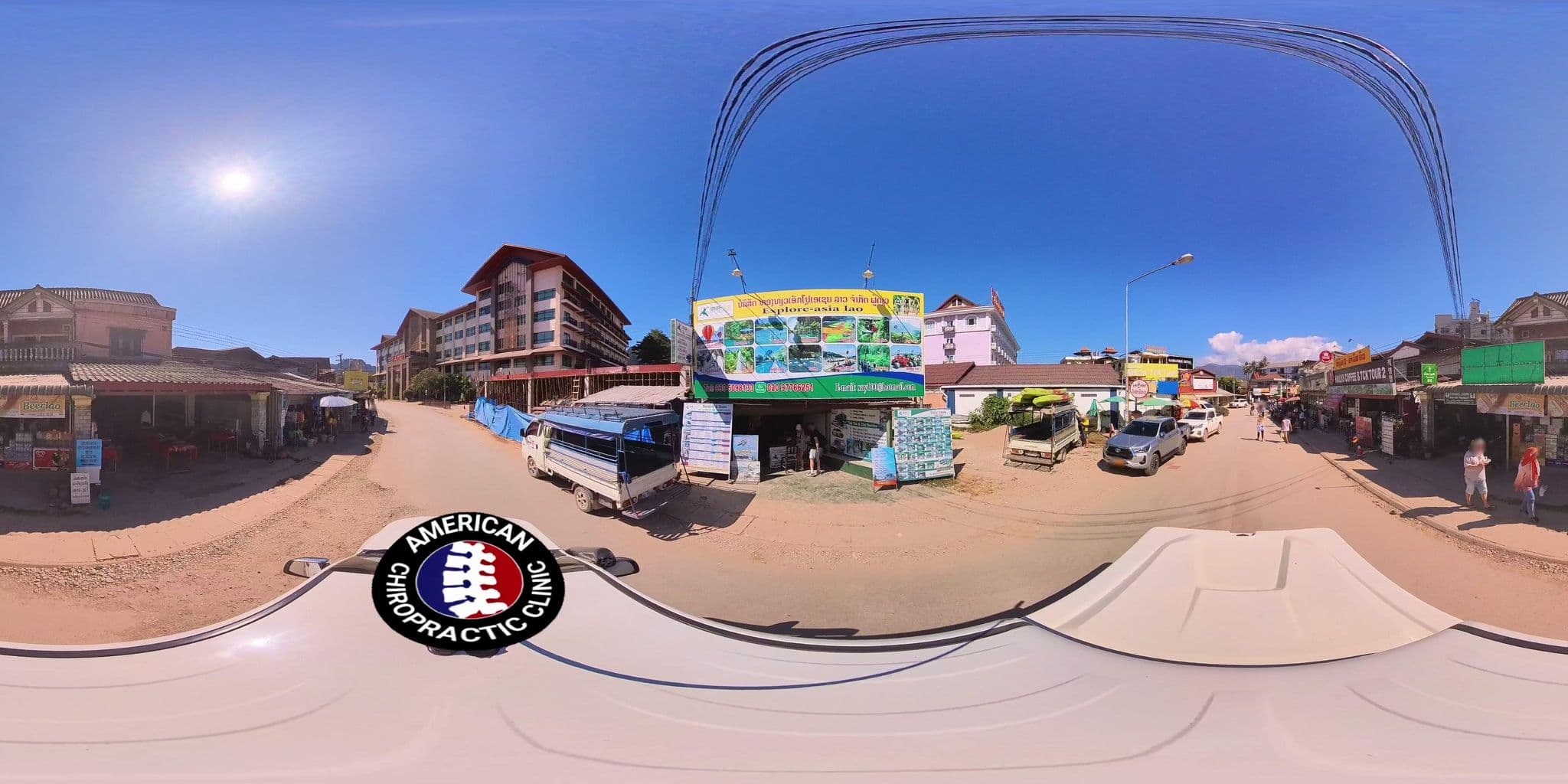 Street view near Vang Vieng Paradise Hotel & Restaurant, Vang Vieng — © DrLogan (CC BY-SA · Mapillary)