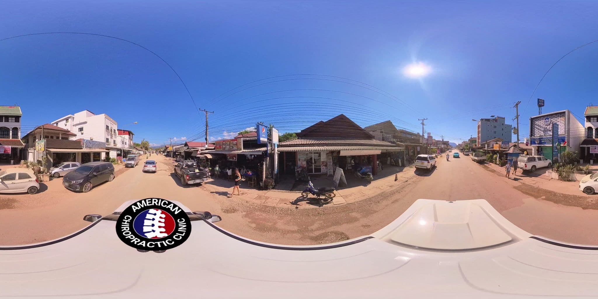 Street view near Vangvieng Rock Backpacker Hostel, Vang Vieng — © DrLogan (CC BY-SA · Mapillary)