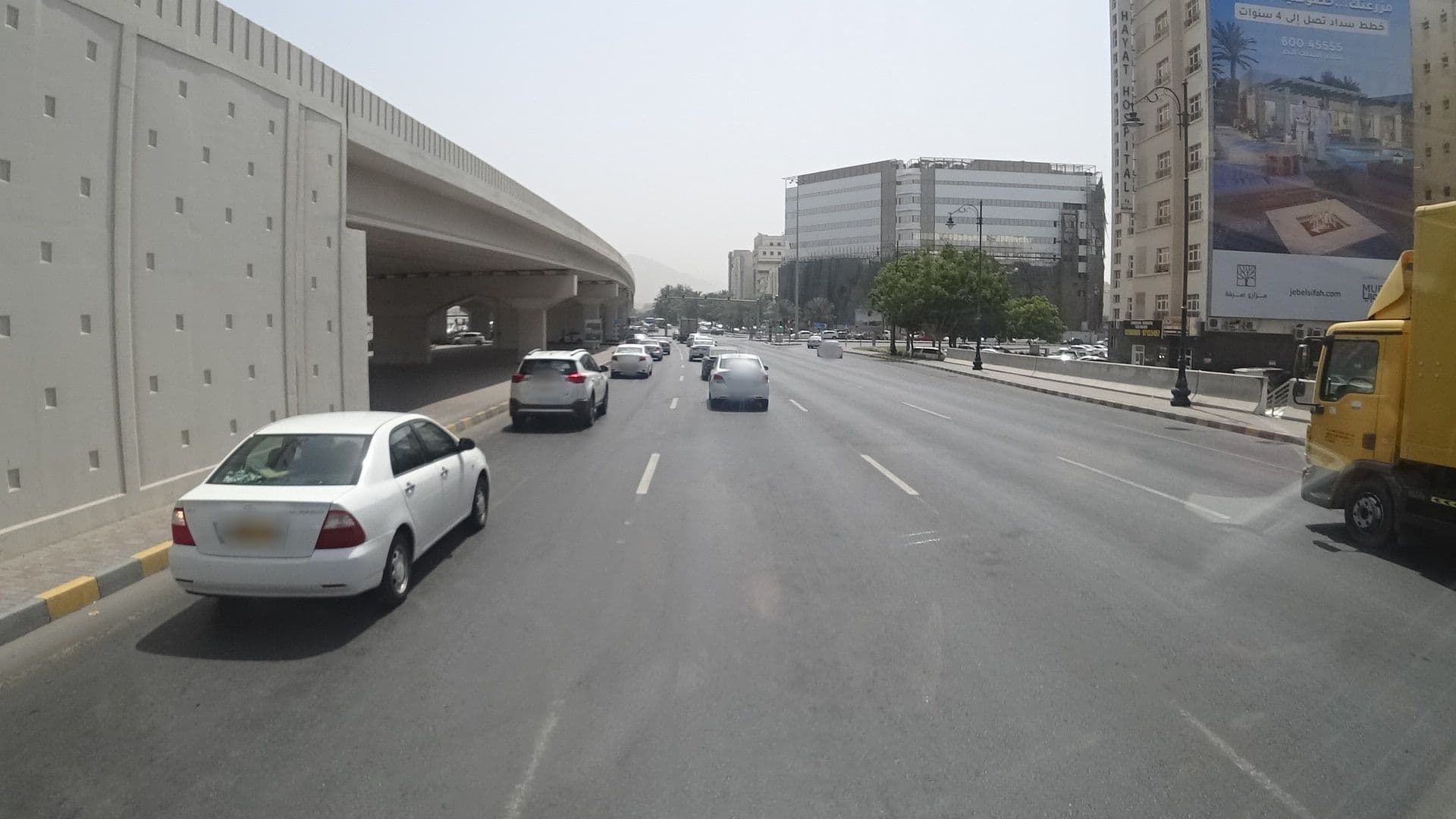 Street view near Bowsher International Hotel, Muscat — © vbombaerts (CC BY-SA · Mapillary)