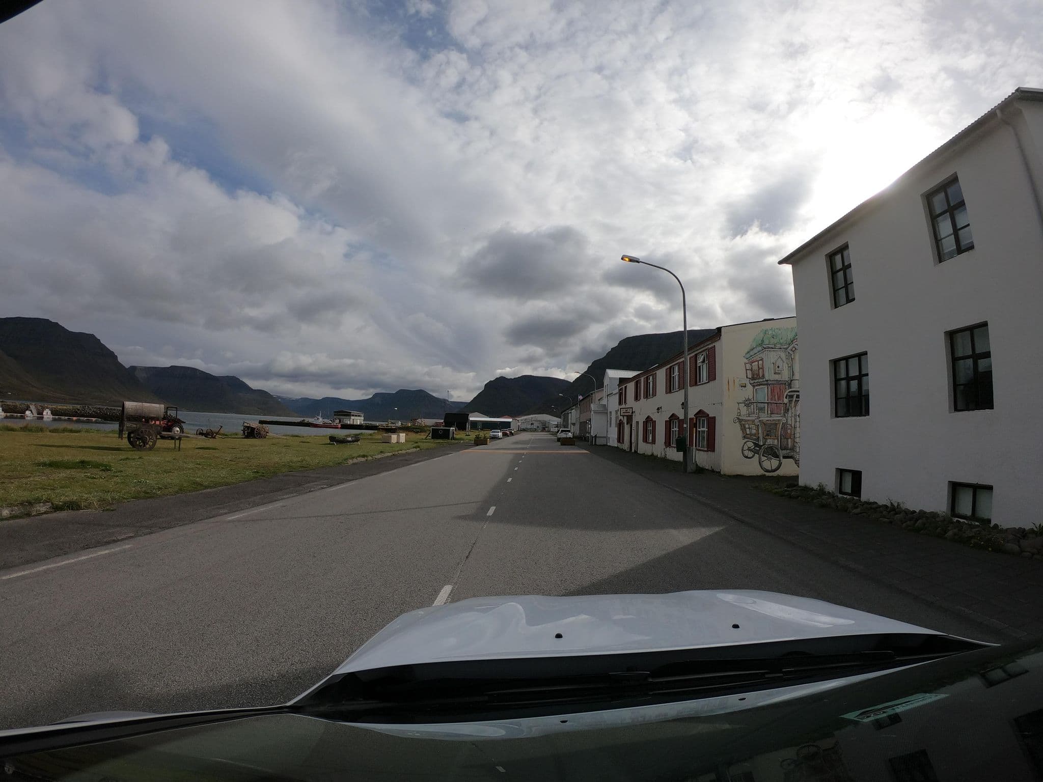 Street view near Bryggjukaffi Hostel, Ísafjörður — © canadarunner (CC BY-SA · Mapillary)