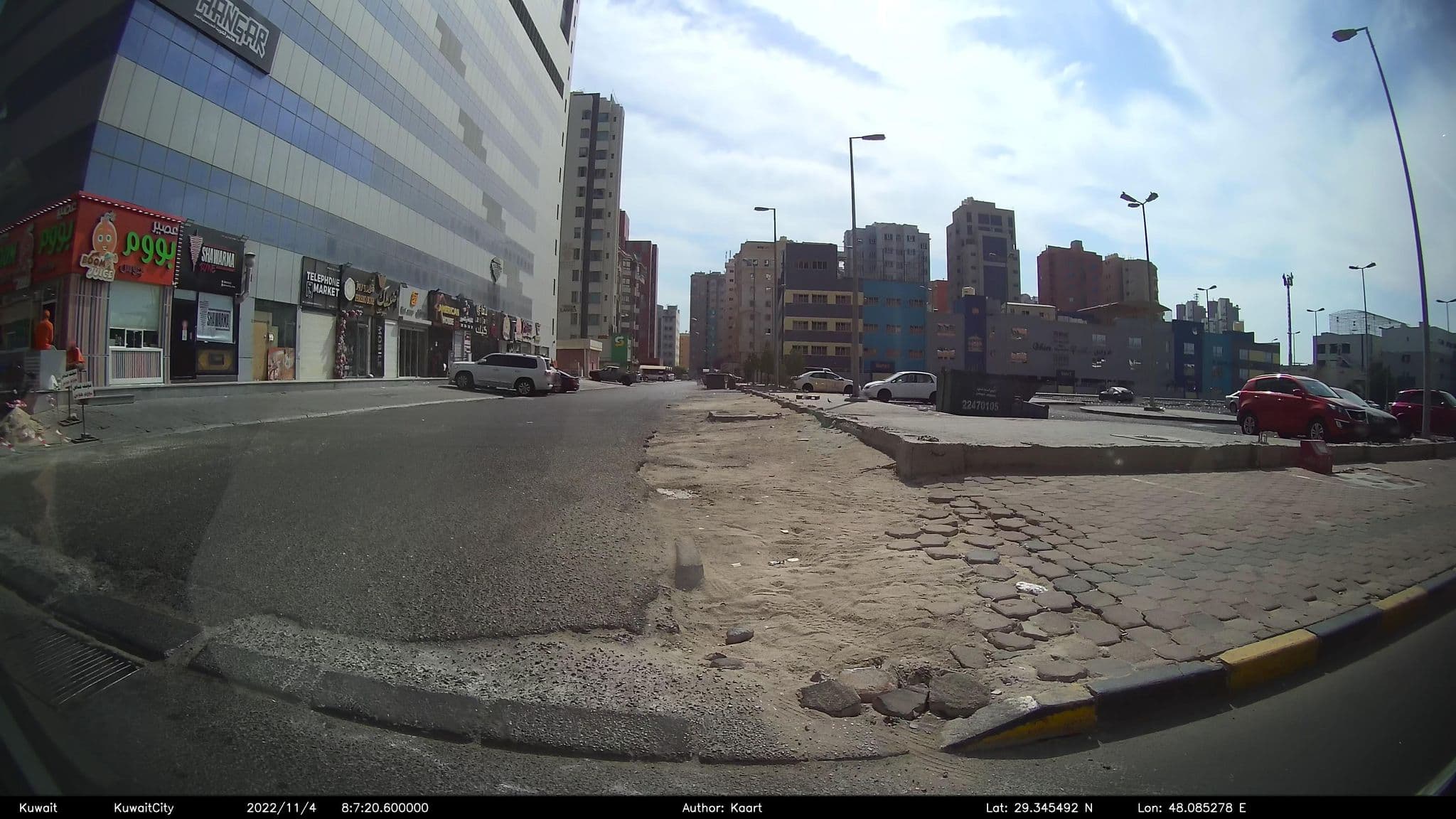 Street view near Dolphin Continental Hotel, As Sālimīyah — © kaart_2 (CC BY-SA · Mapillary)