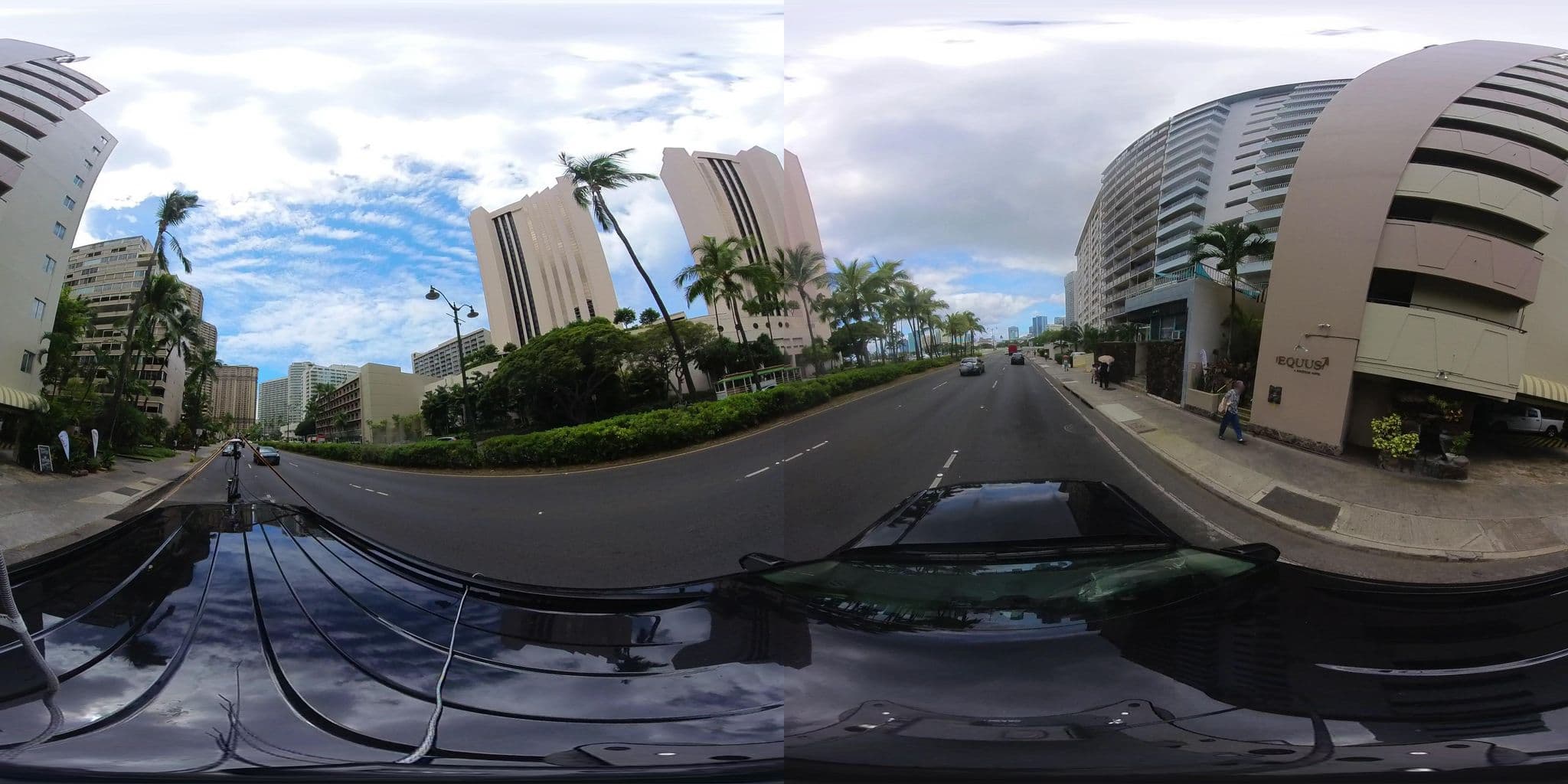 Street view near The Equus Hotel Honolulu, Waikīkī — © hmhtb (CC BY-SA · Mapillary)