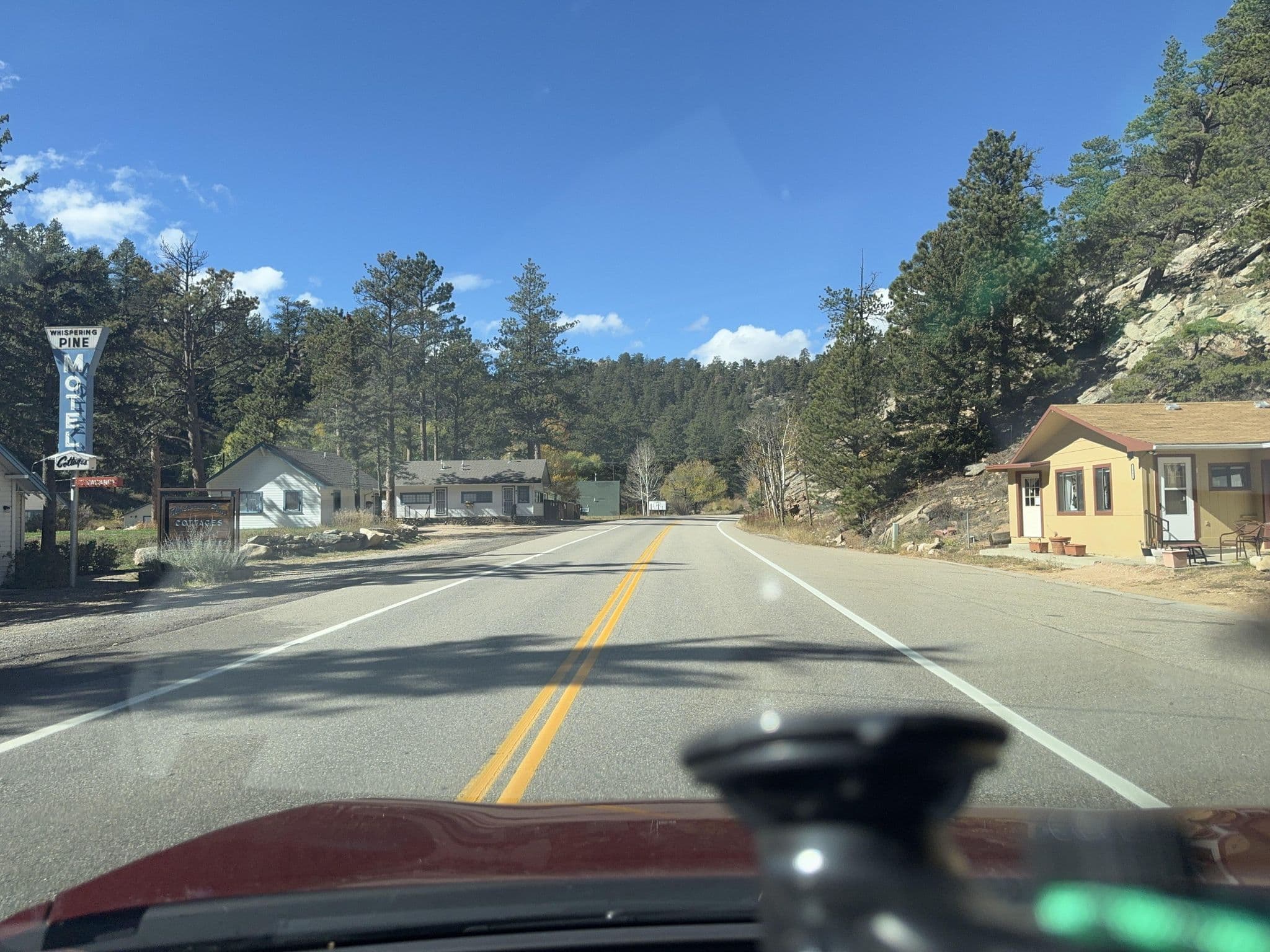 Street view near Whispering Pines Cottages On The River, Estes Park — © quickness805 (CC BY-SA · Mapillary)