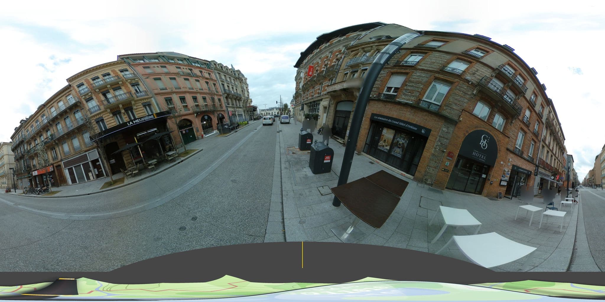 Street view near Grand Hôtel D'Orléans, Toulouse — © tyndare (CC BY-SA · Mapillary)