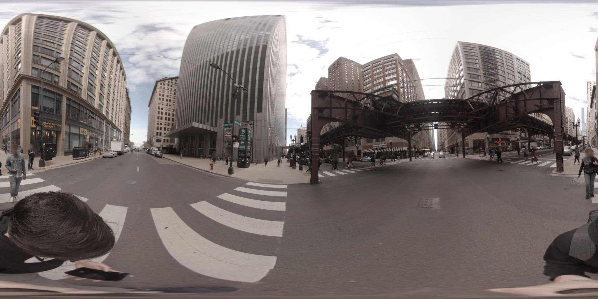 Street view near State Room @ Palmer House Hilton, Chicago Loop — © lucasmckenna (CC BY-SA · Mapillary)