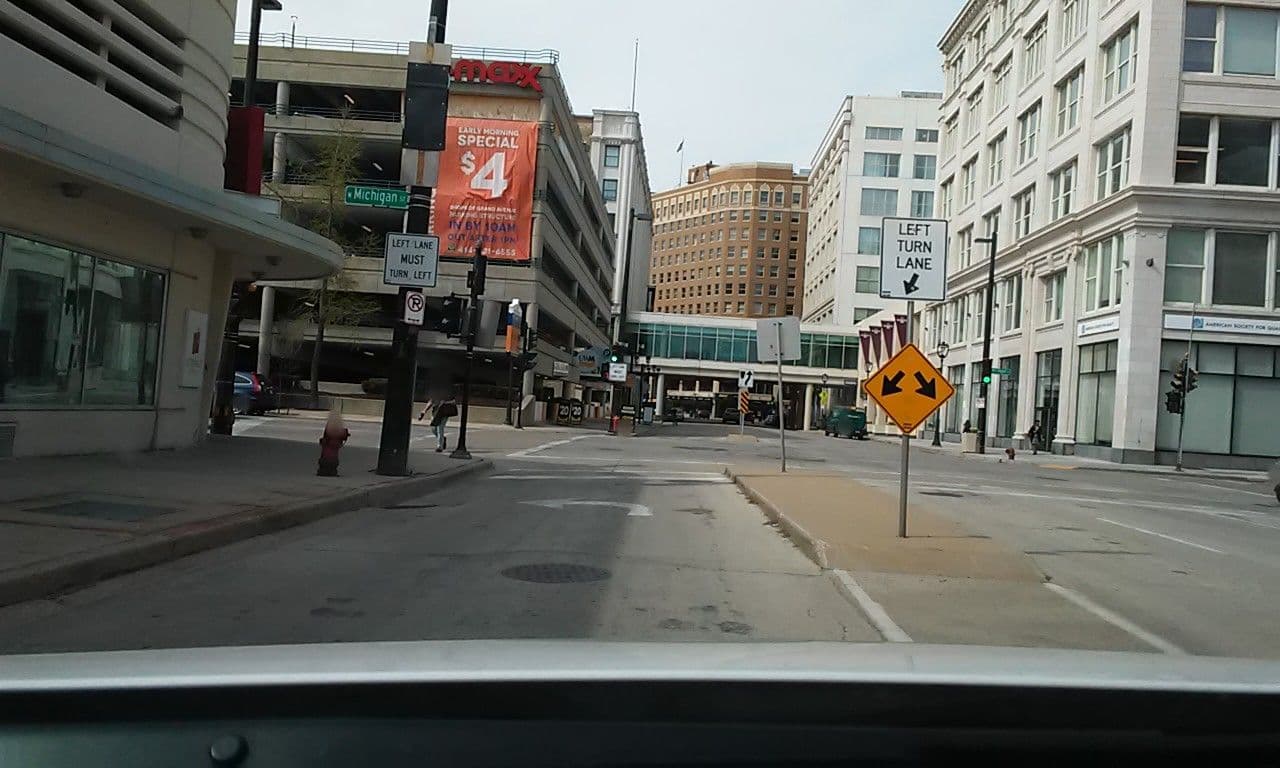 Street view near Residence Inn Rm. 628 (MKE), Milwaukee — © aqua01 (CC BY-SA · Mapillary)
