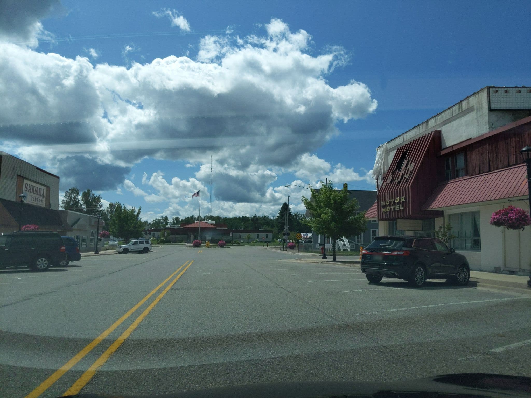Street view near Chief Shoppenagon's Motor Hotel, Grayling — © treestryder (CC BY-SA · Mapillary)