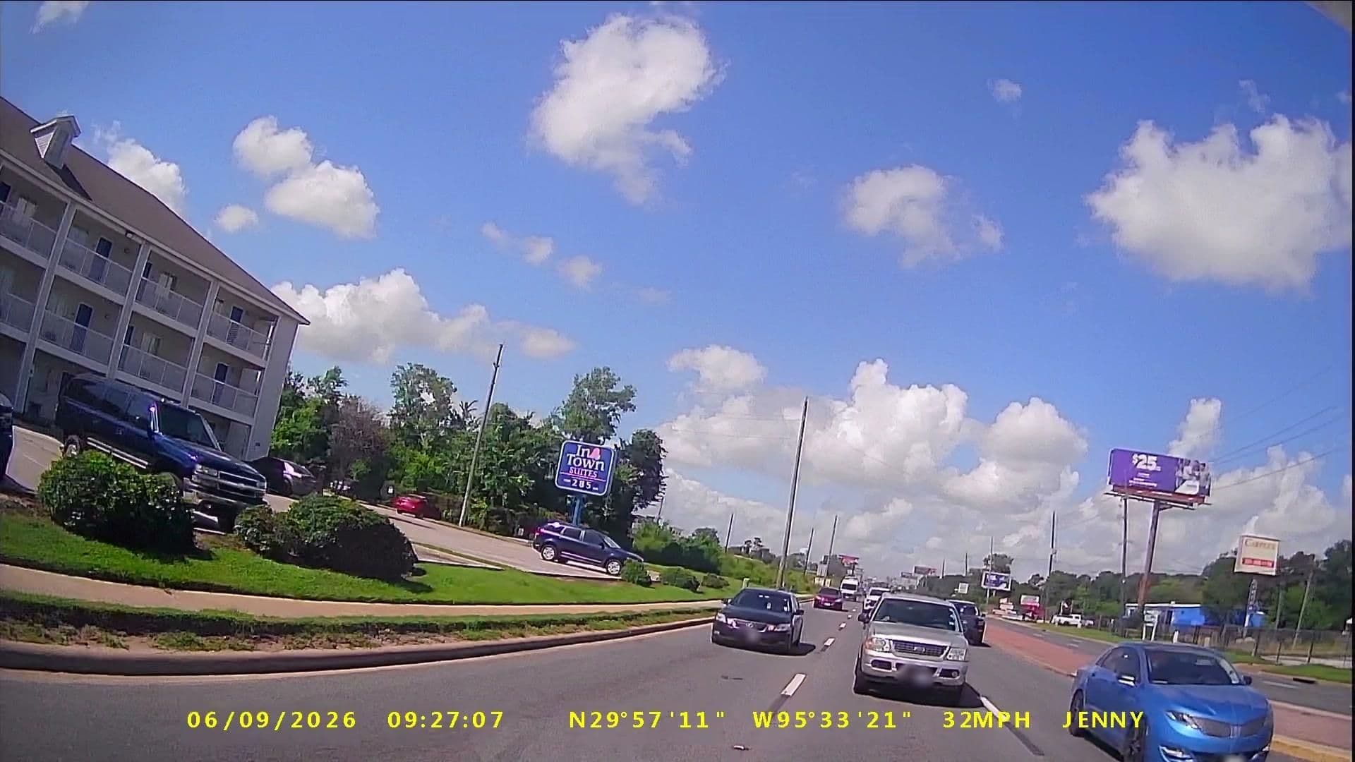 Street view near InTown Suites, Jersey Village — © graharg (CC BY-SA · Mapillary)