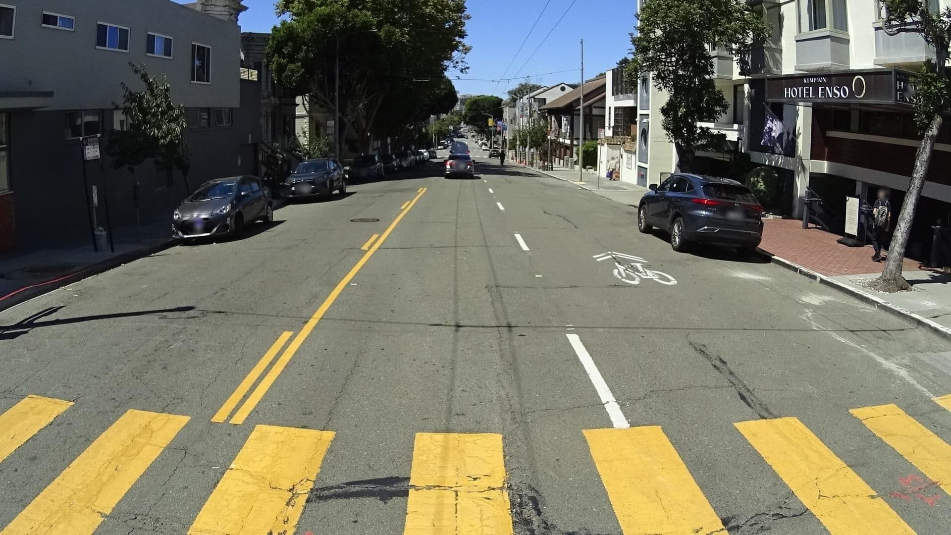 Street view near Hotel Tomo!, San Francisco — © marker_geo (CC BY-SA · Mapillary)